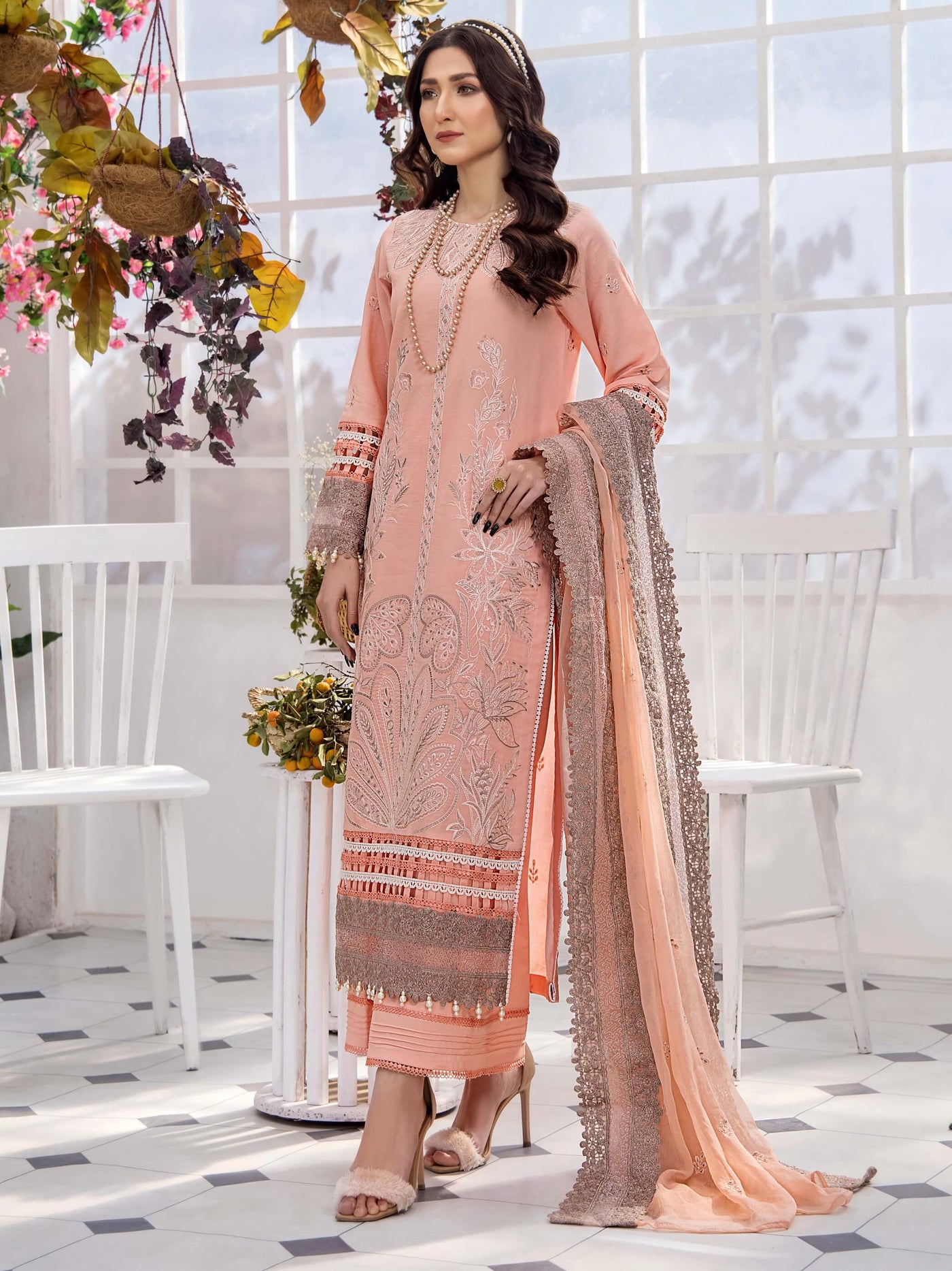 Afsoon by Humdum Embroidered Swiss Lawn