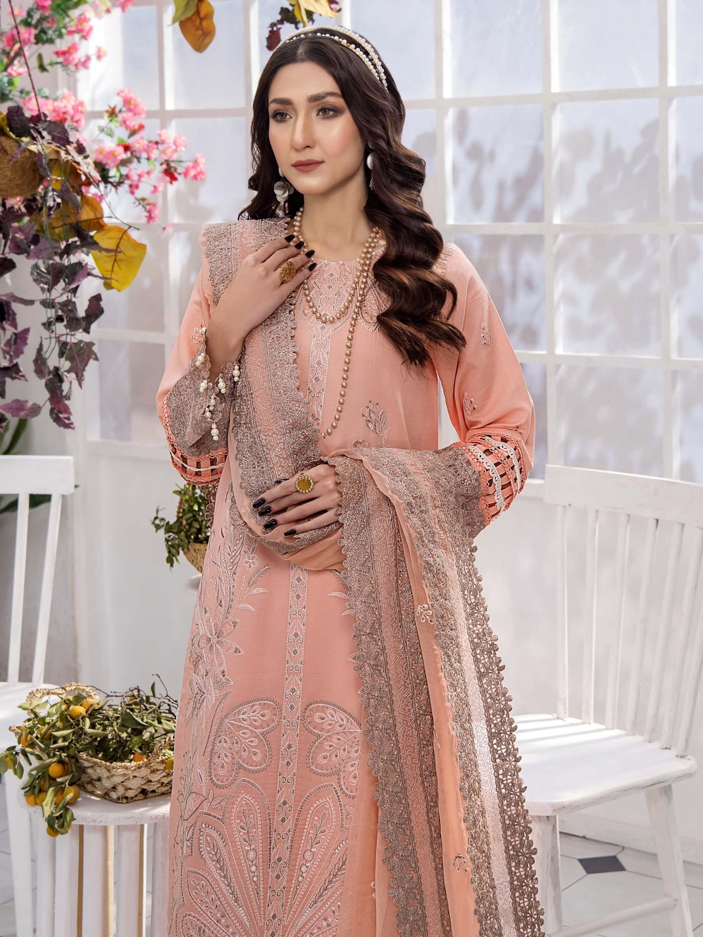 Afsoon by Humdum Embroidered Swiss Lawn