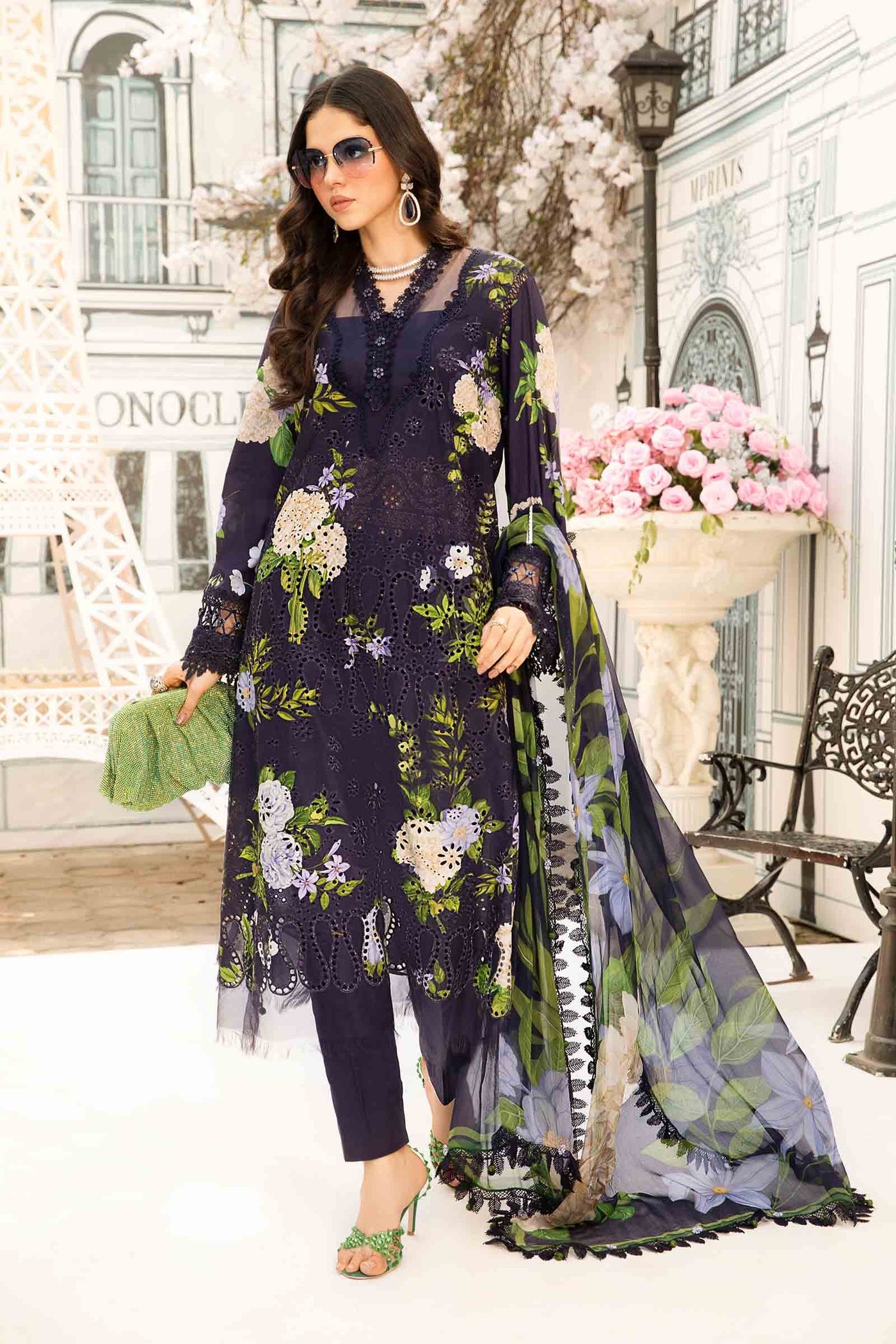 3 Piece Unstitched Embroidered Lawn Suit