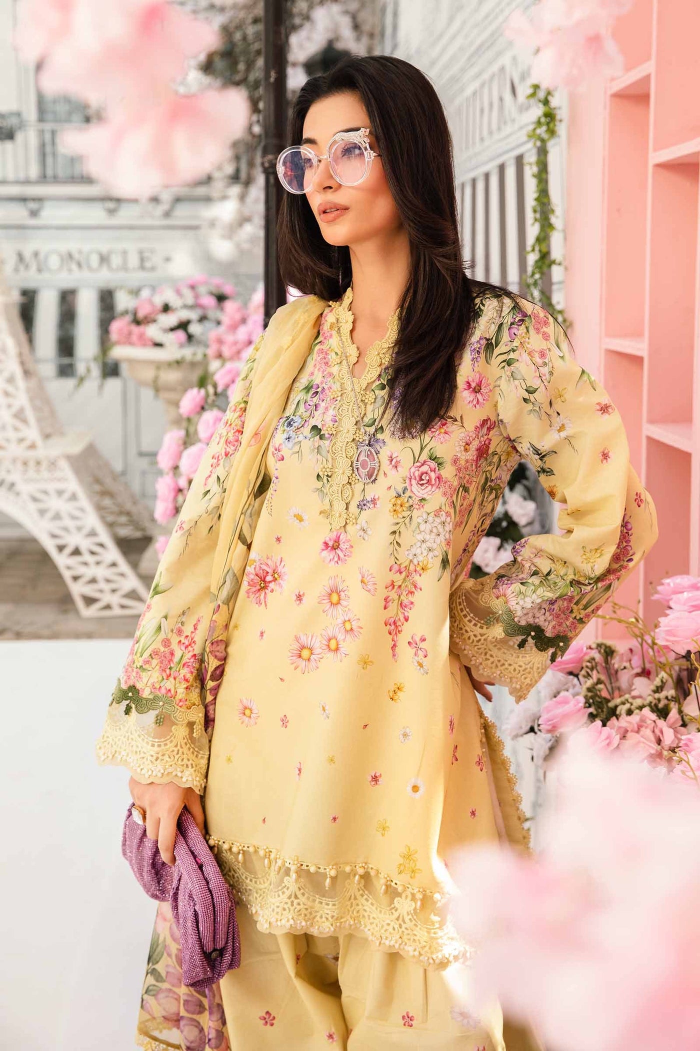 3 Piece Unstitched Embroidered Lawn Suit