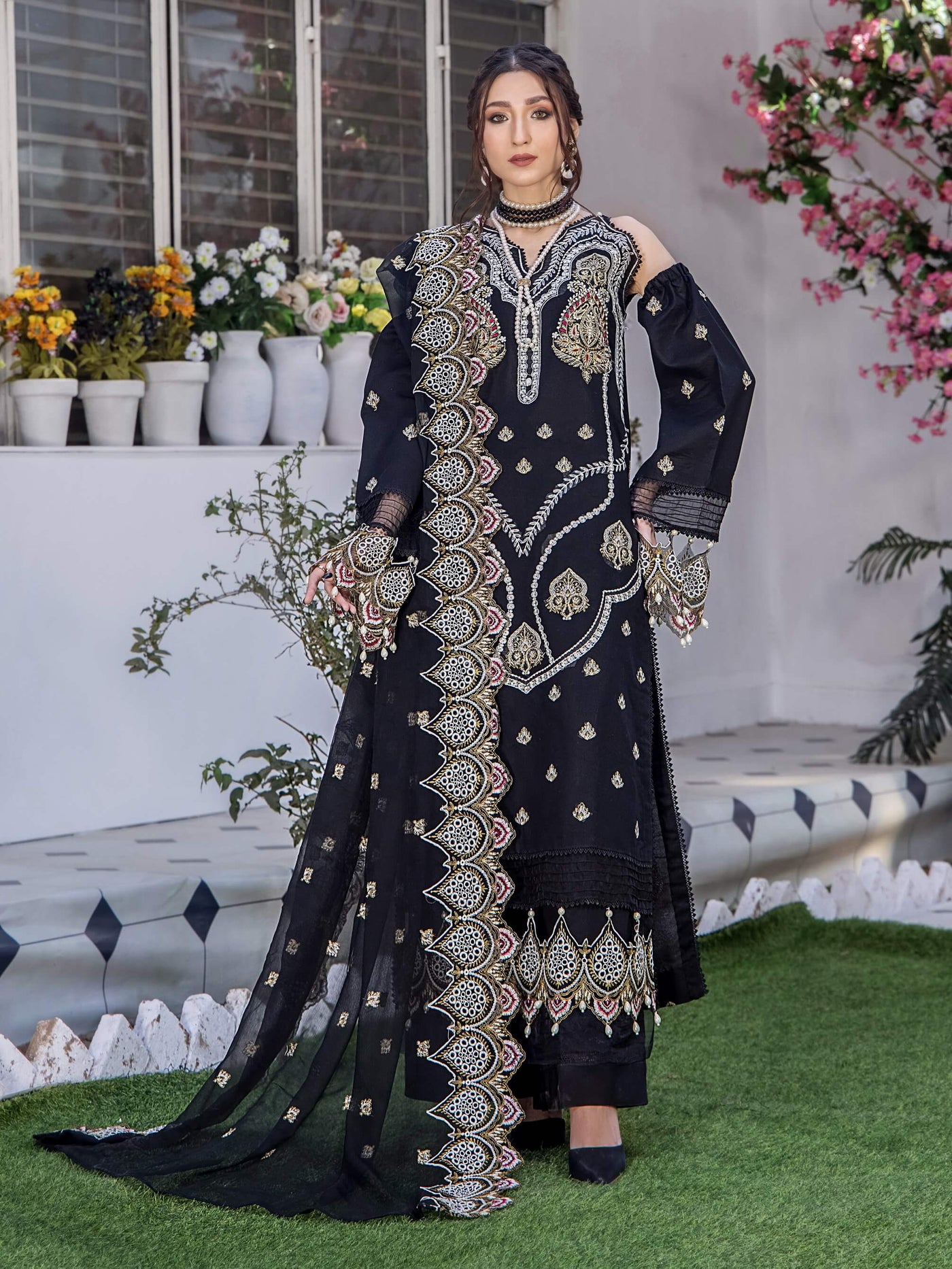 Afsoon by Humdum Embroidered Swiss Lawn