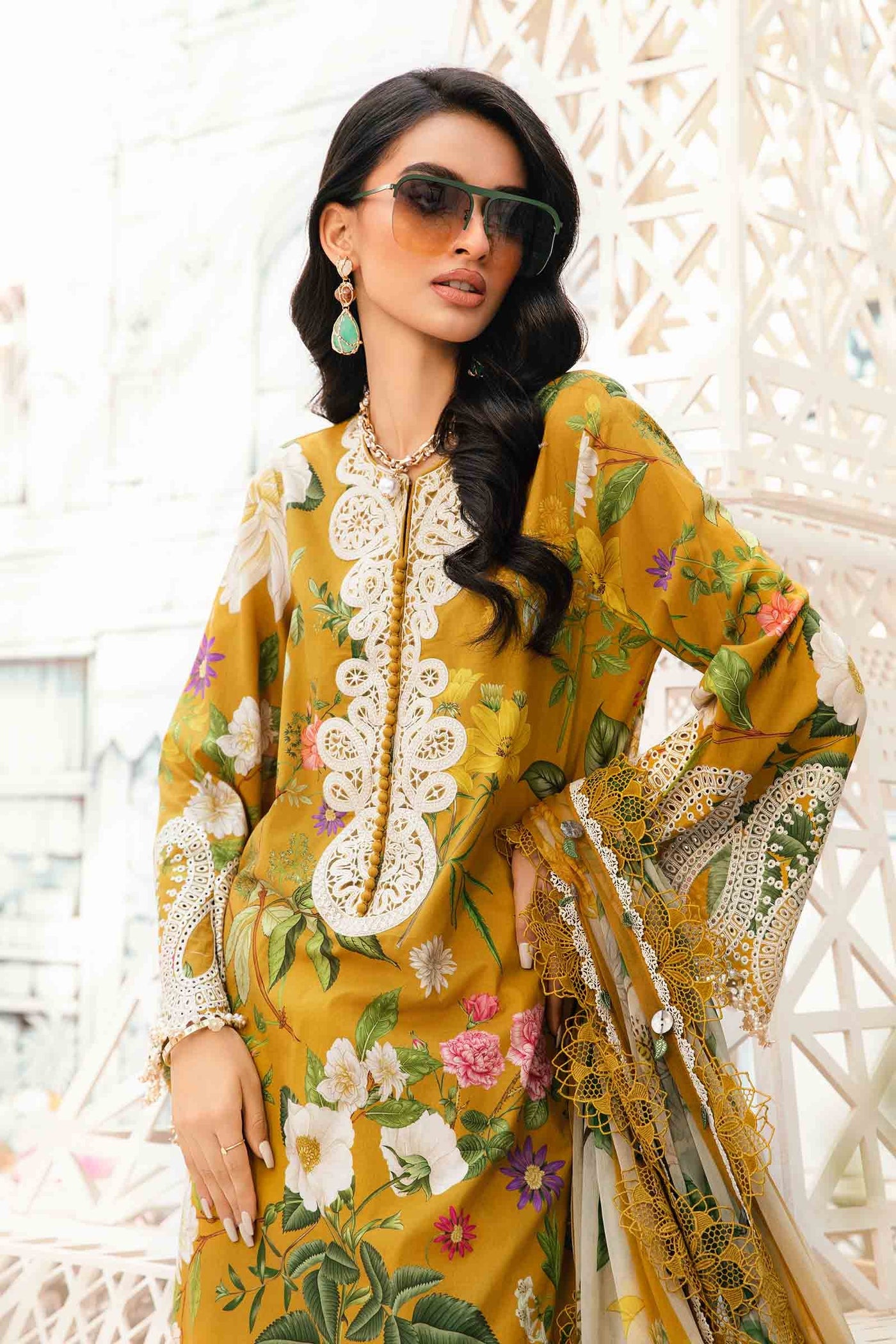3 Piece Unstitched Embroidered Lawn Suit