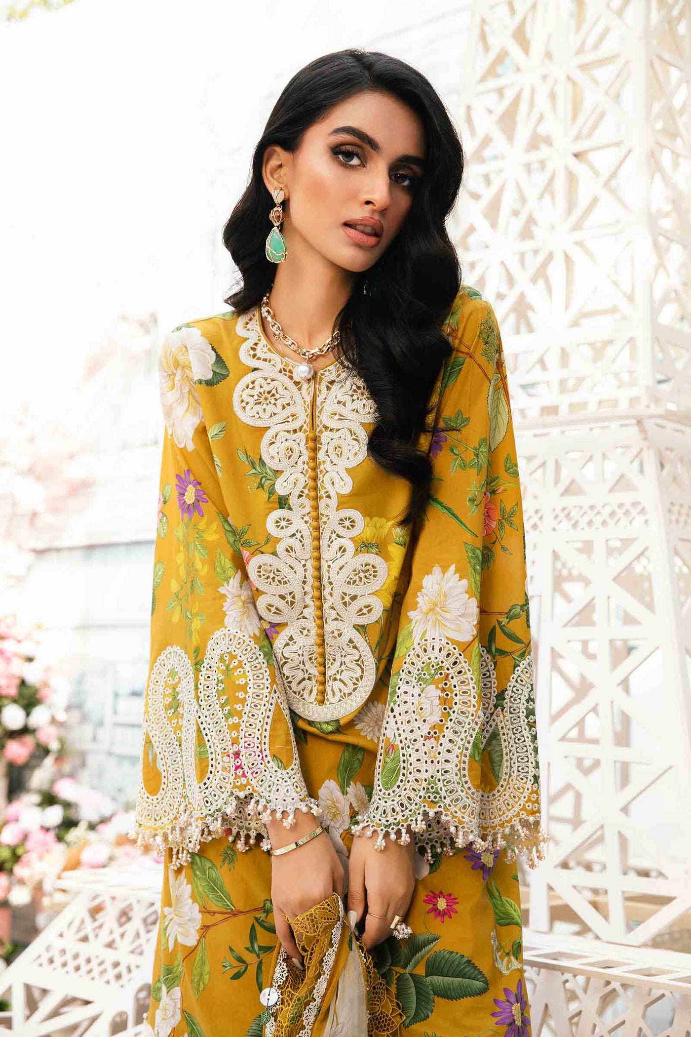 3 Piece Unstitched Embroidered Lawn Suit