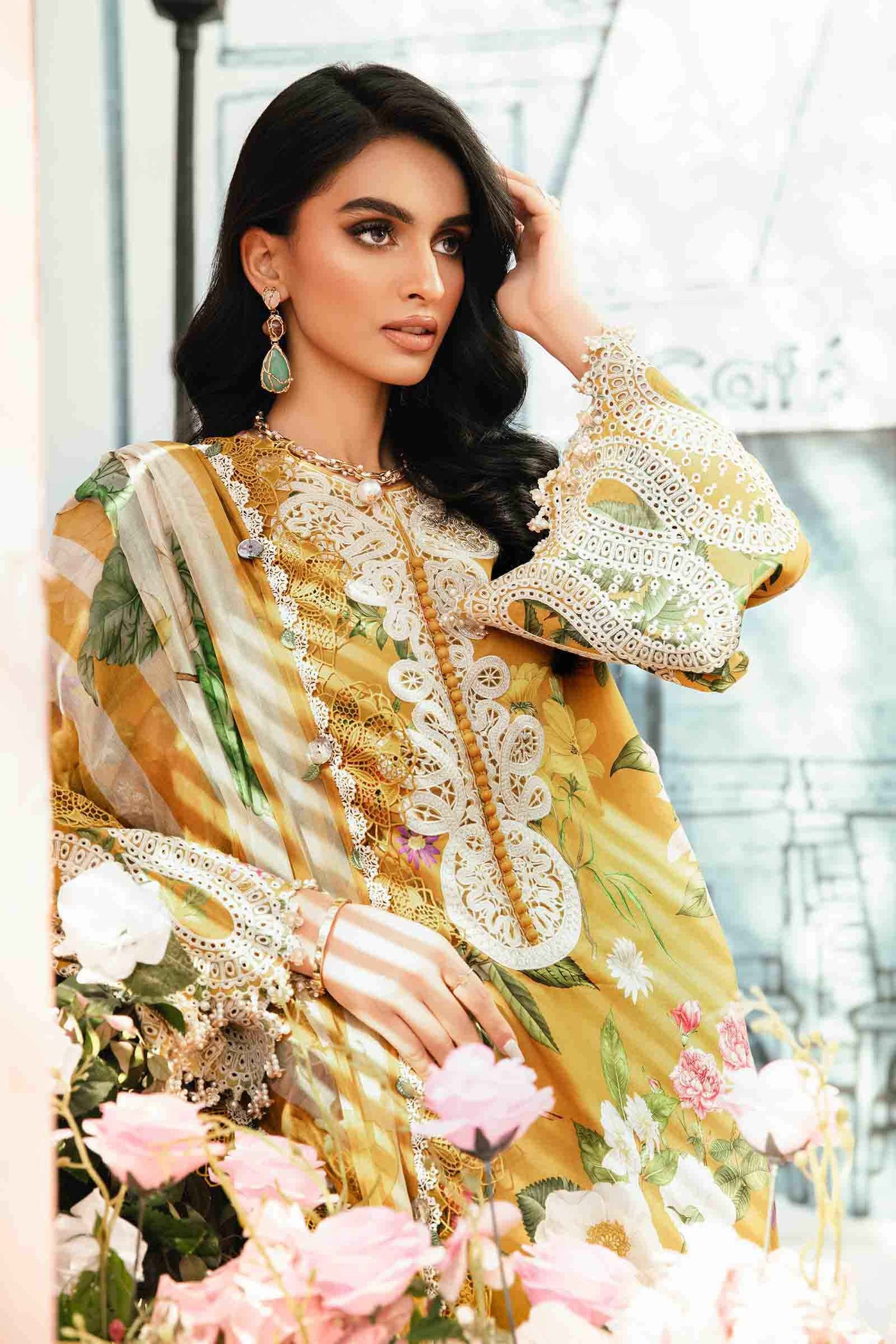 3 Piece Unstitched Embroidered Lawn Suit