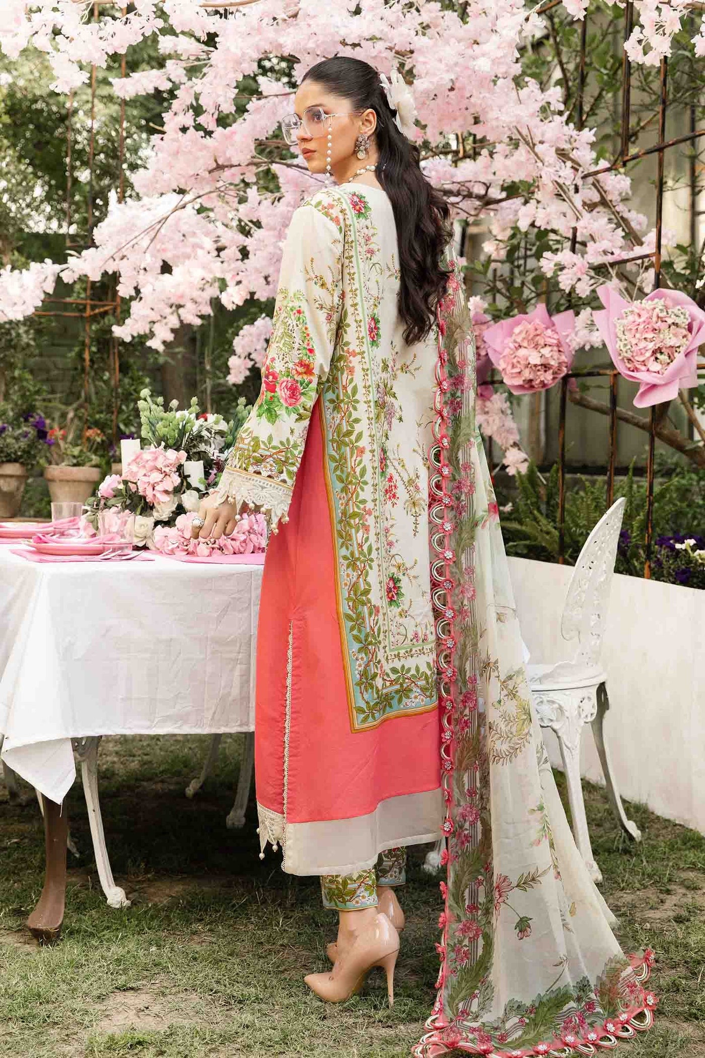 3 Piece Unstitched Embroidered Lawn Suit