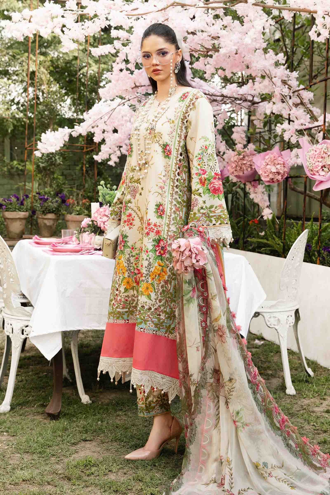 3 Piece Unstitched Embroidered Lawn Suit