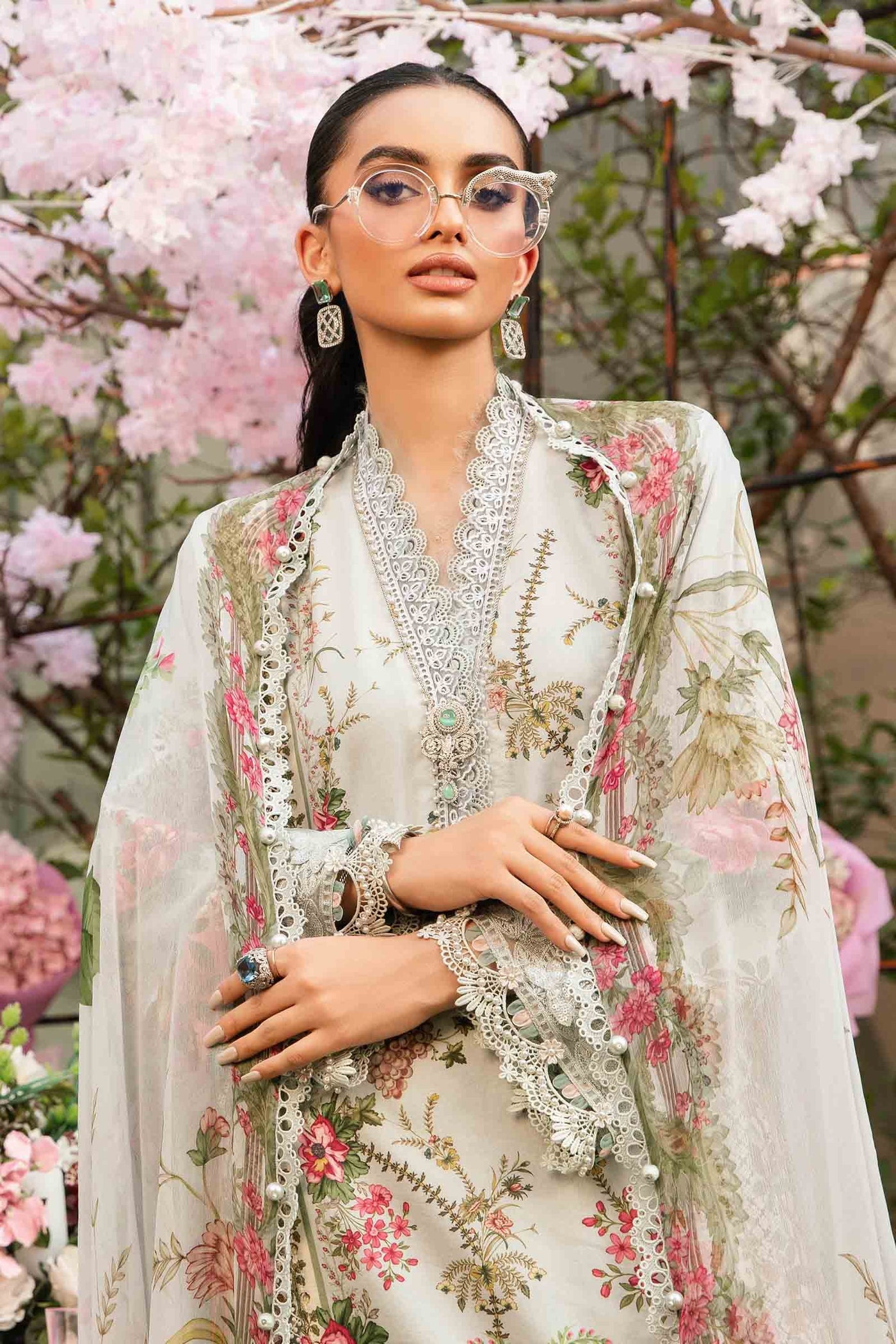 3 Piece Unstitched Embroidered Lawn Suit