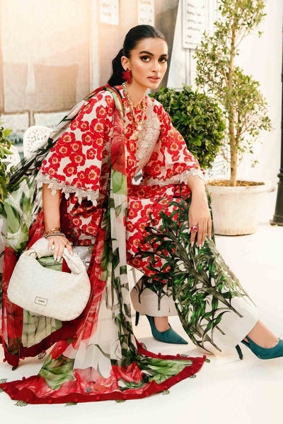 3 Piece Unstitched Embroidered Lawn Suit