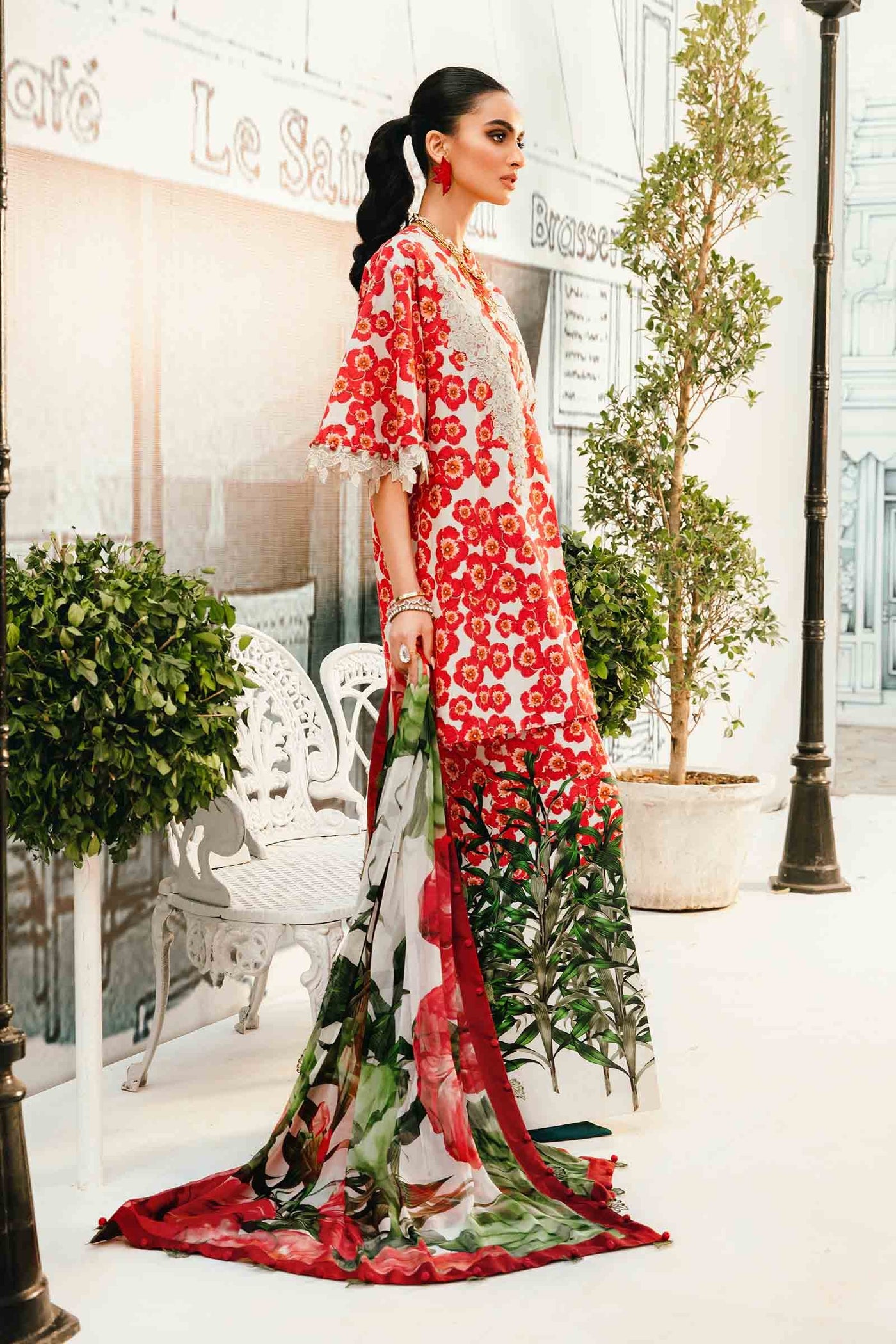 3 Piece Unstitched Embroidered Lawn Suit