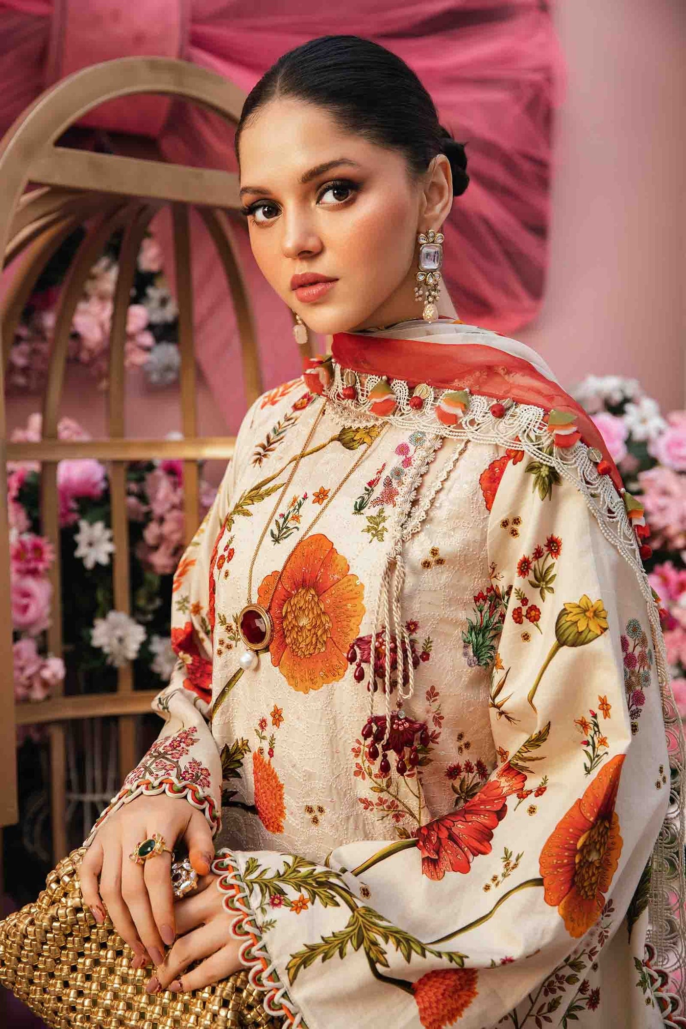 3 Piece Unstitched Embroidered Lawn Suit