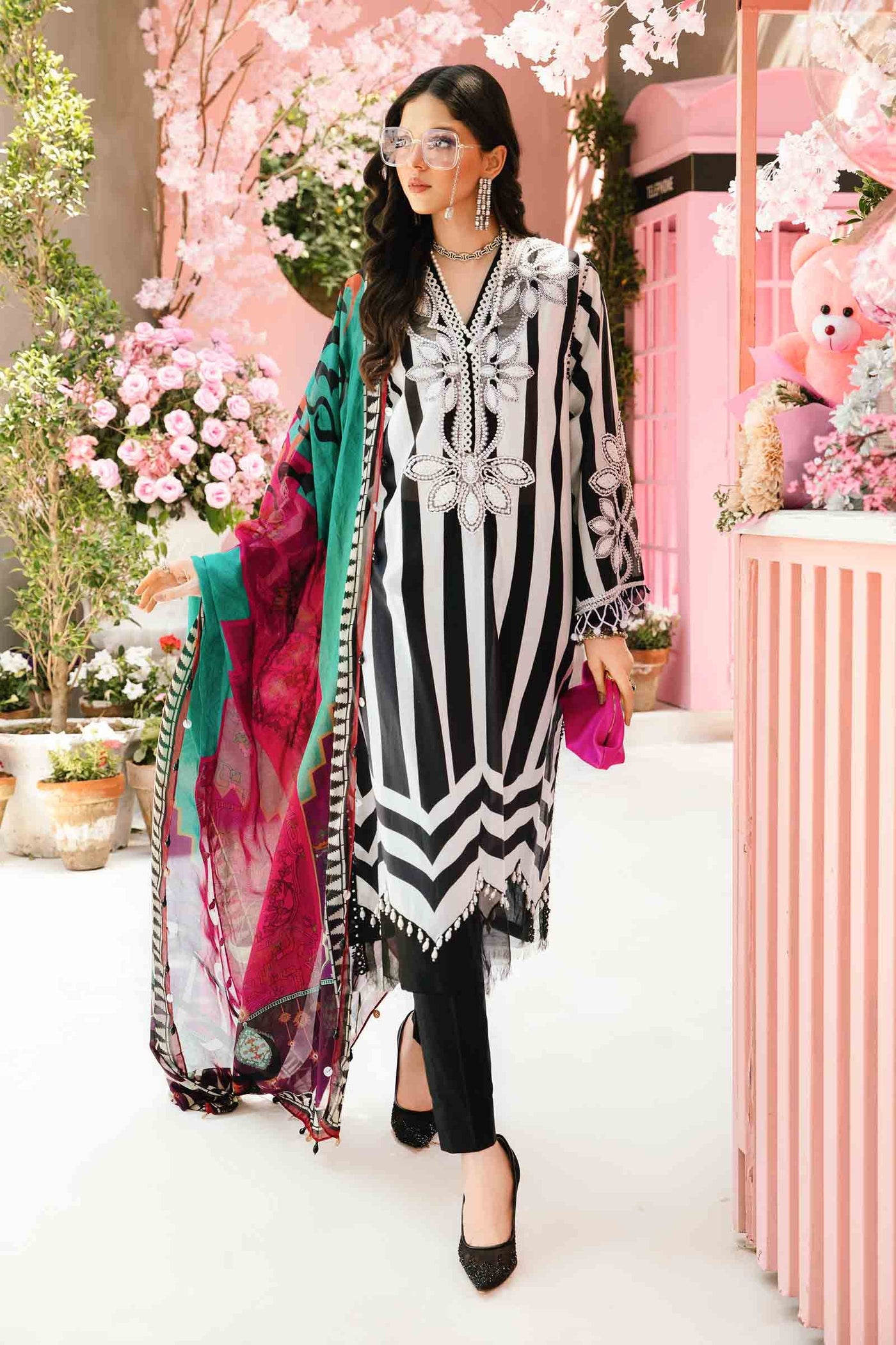 3 Piece Unstitched Embroidered Lawn Suit