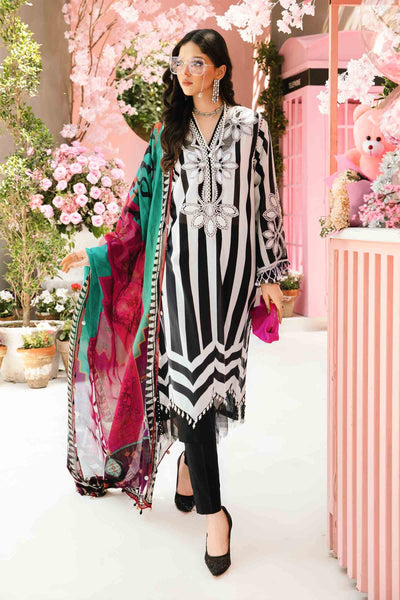 3 Piece Unstitched Embroidered Lawn Suit