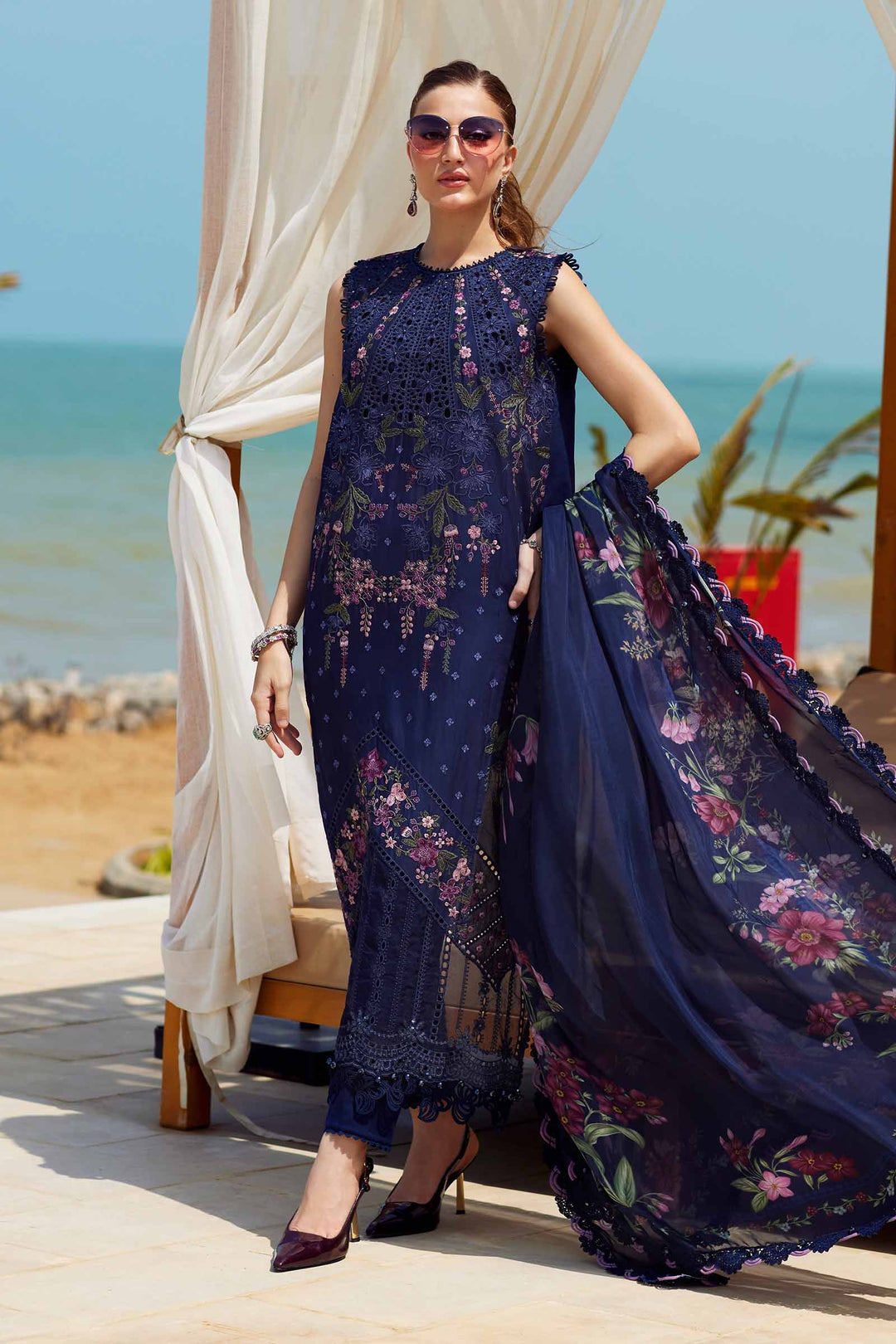 3 Piece Unstitched Embroidered Lawn Suit