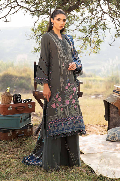 Maria.B M Print 3 Piece Unstitched Printed Linen Suit | MPT-2401-A