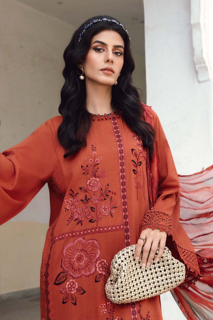 3 Piece Unstitched Embroidered Cambric Suit