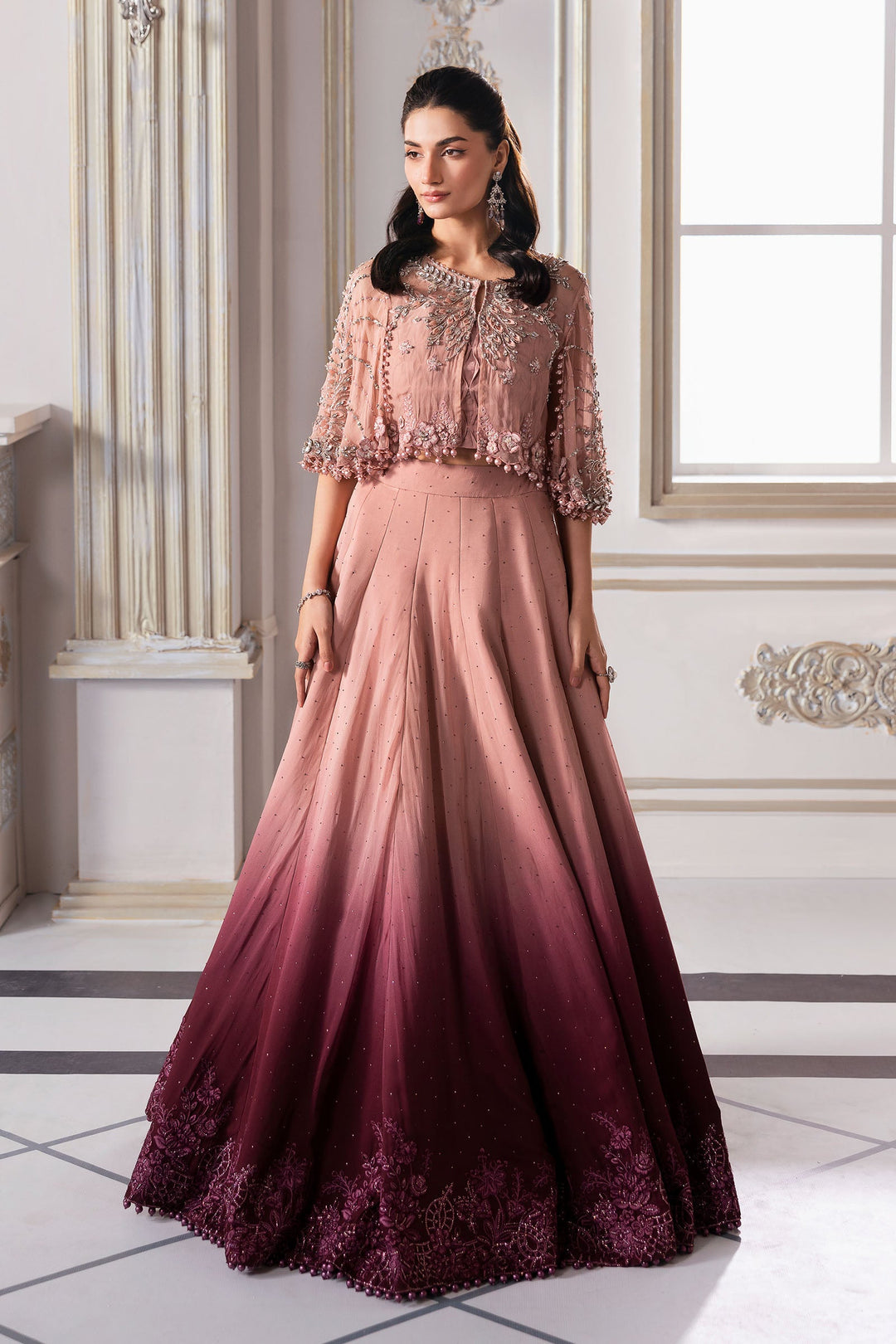 Unstitched Embroidered Chiffon Saree