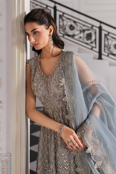 3 Piece Unstitched Embroidered Net Suit