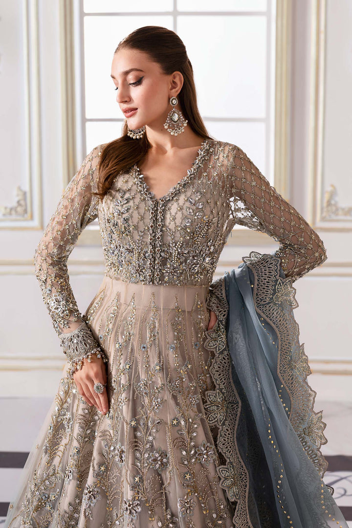 3 Piece Unstitched Embroidered Net Suit