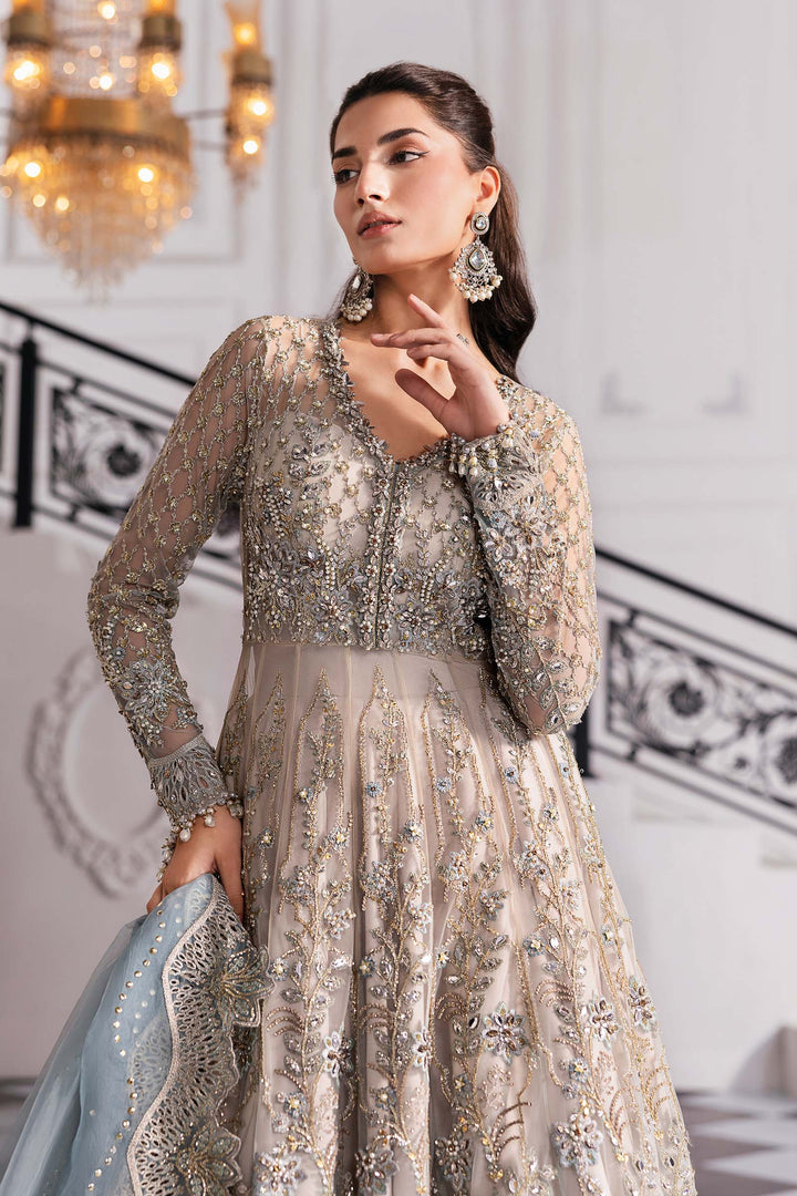 3 Piece Unstitched Embroidered Net Suit