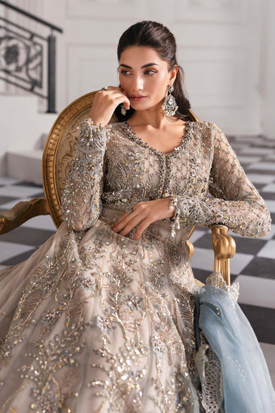 3 Piece Unstitched Embroidered Net Suit