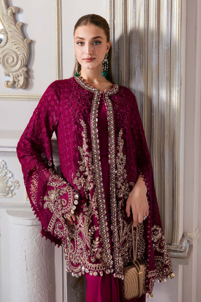 3 Piece Unstitched Embroidered Chiffon Suit