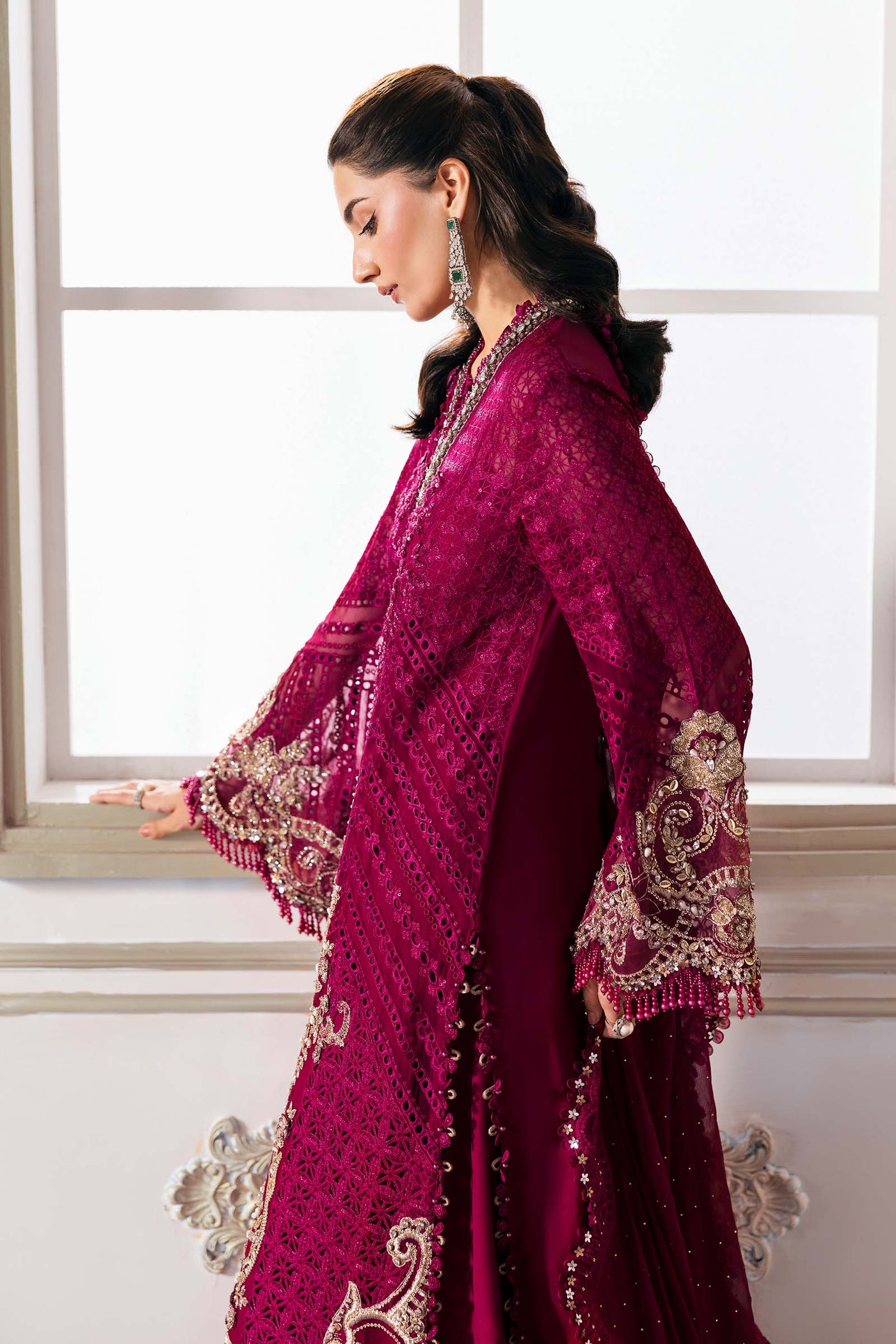 3 Piece Unstitched Embroidered Chiffon Suit