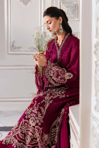 3 Piece Unstitched Embroidered Chiffon Suit