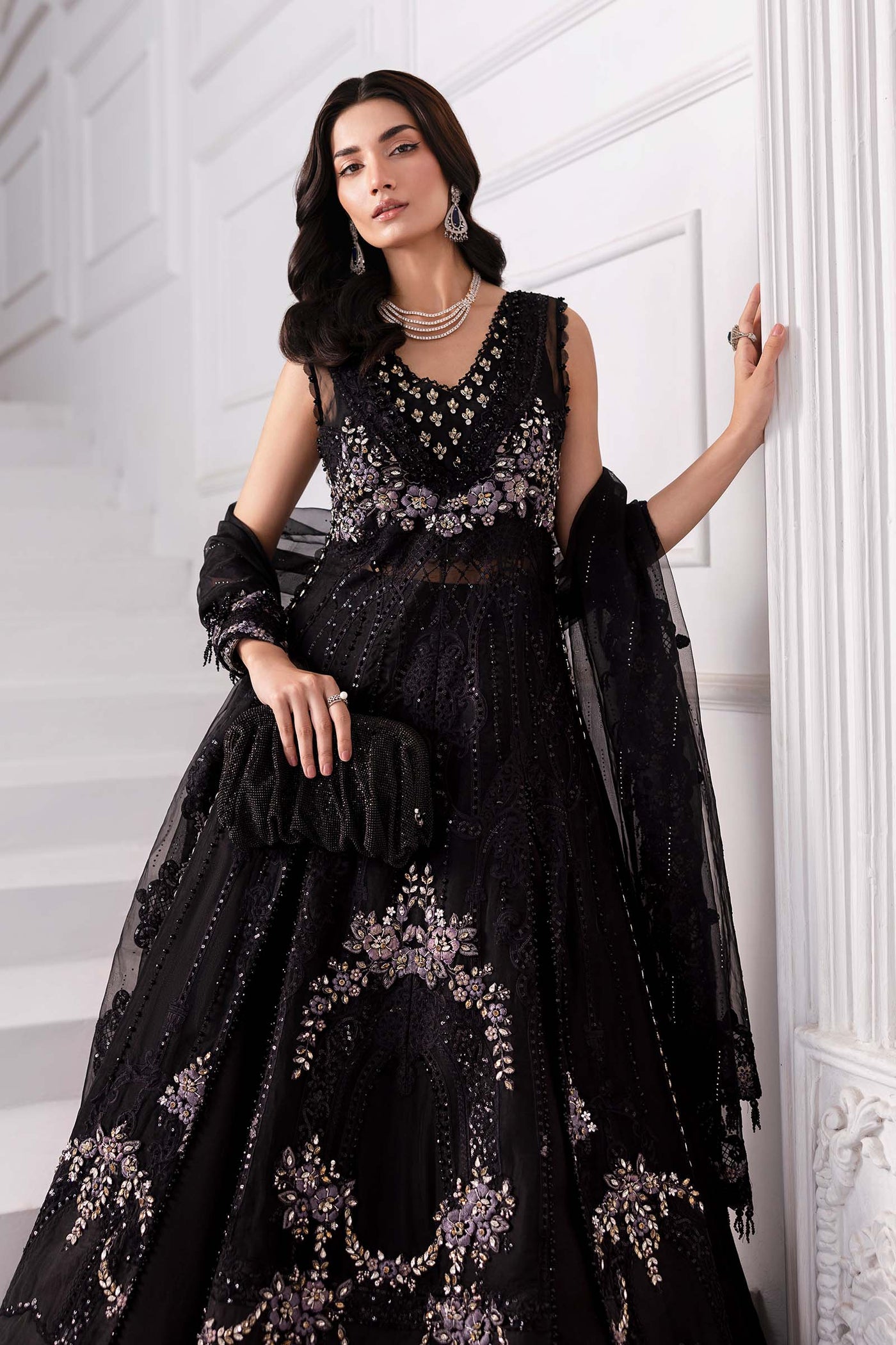 3 Piece Unstitched Embroidered Organza Suit