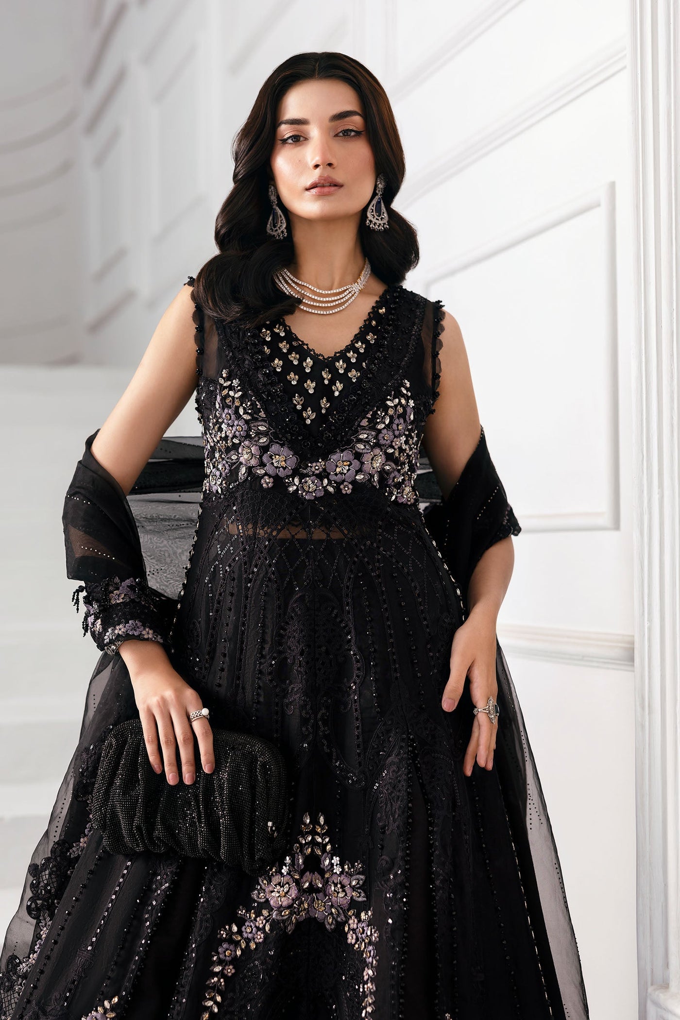 3 Piece Unstitched Embroidered Organza Suit