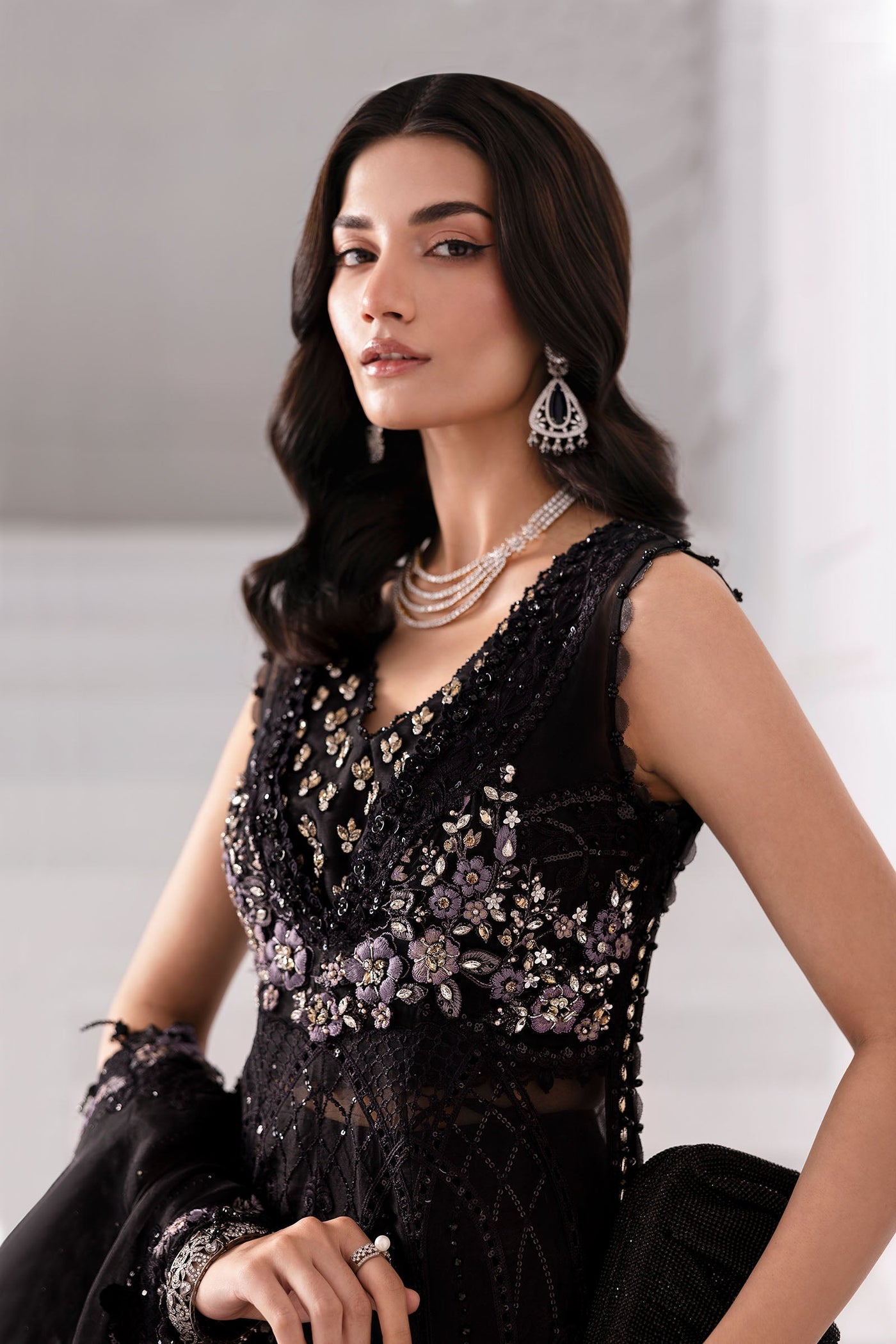 3 Piece Unstitched Embroidered Organza Suit