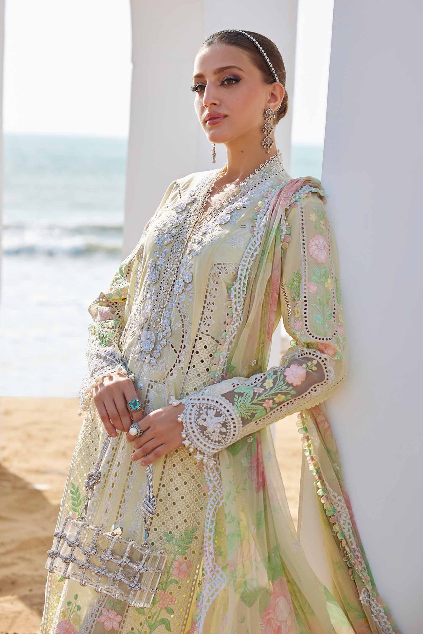 3 Piece Unstitched Embroidered Lawn Suit