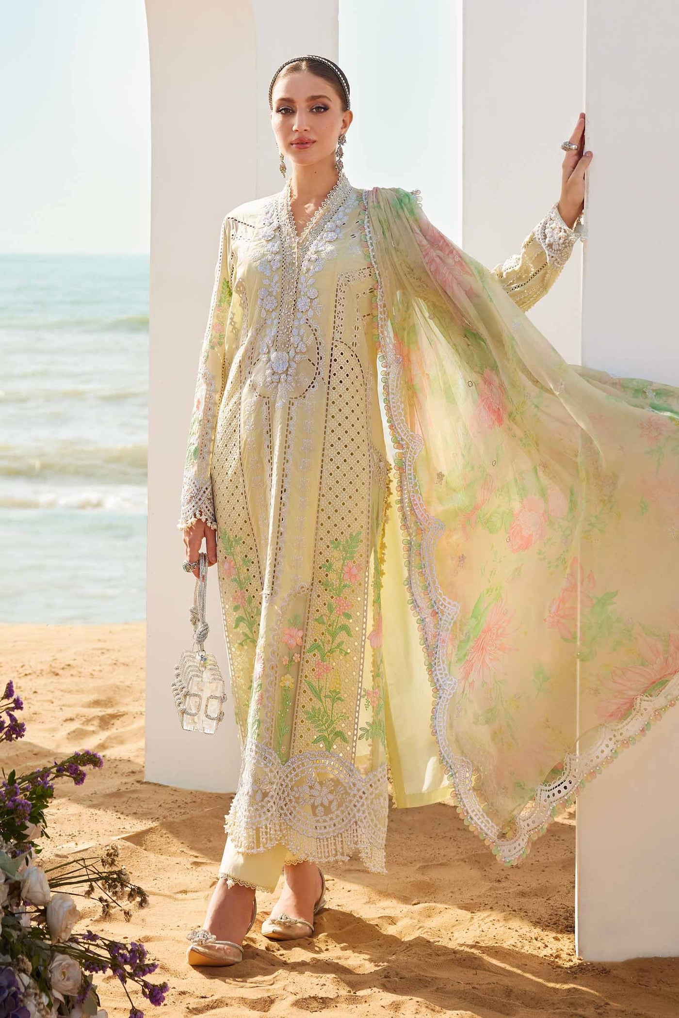 3 Piece Unstitched Embroidered Lawn Suit