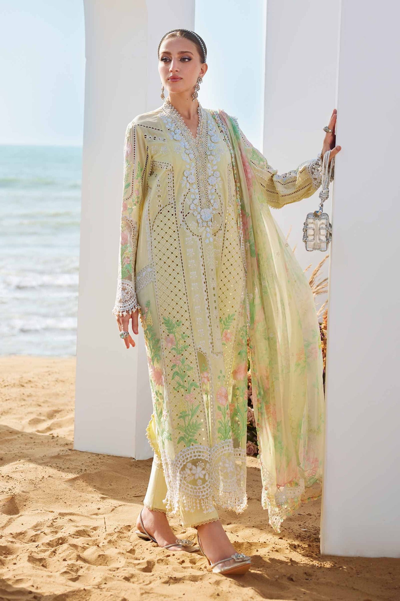 3 Piece Unstitched Embroidered Lawn Suit