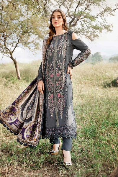 Maria.B M Print 3 Piece Unstitched Printed Linen Suit | MPT-2406-A