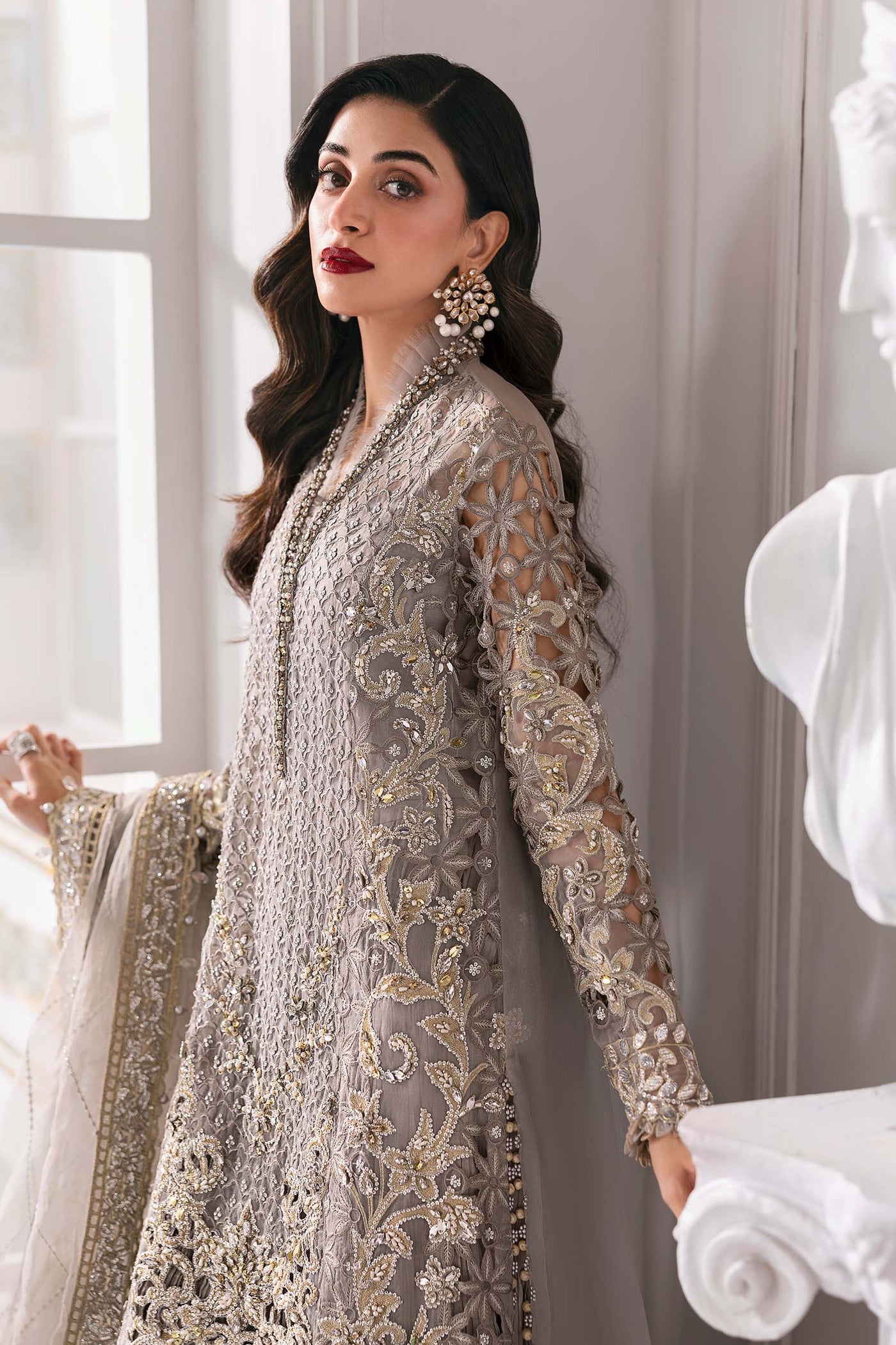 3 Piece Unstitched Embroidered Organza Suit