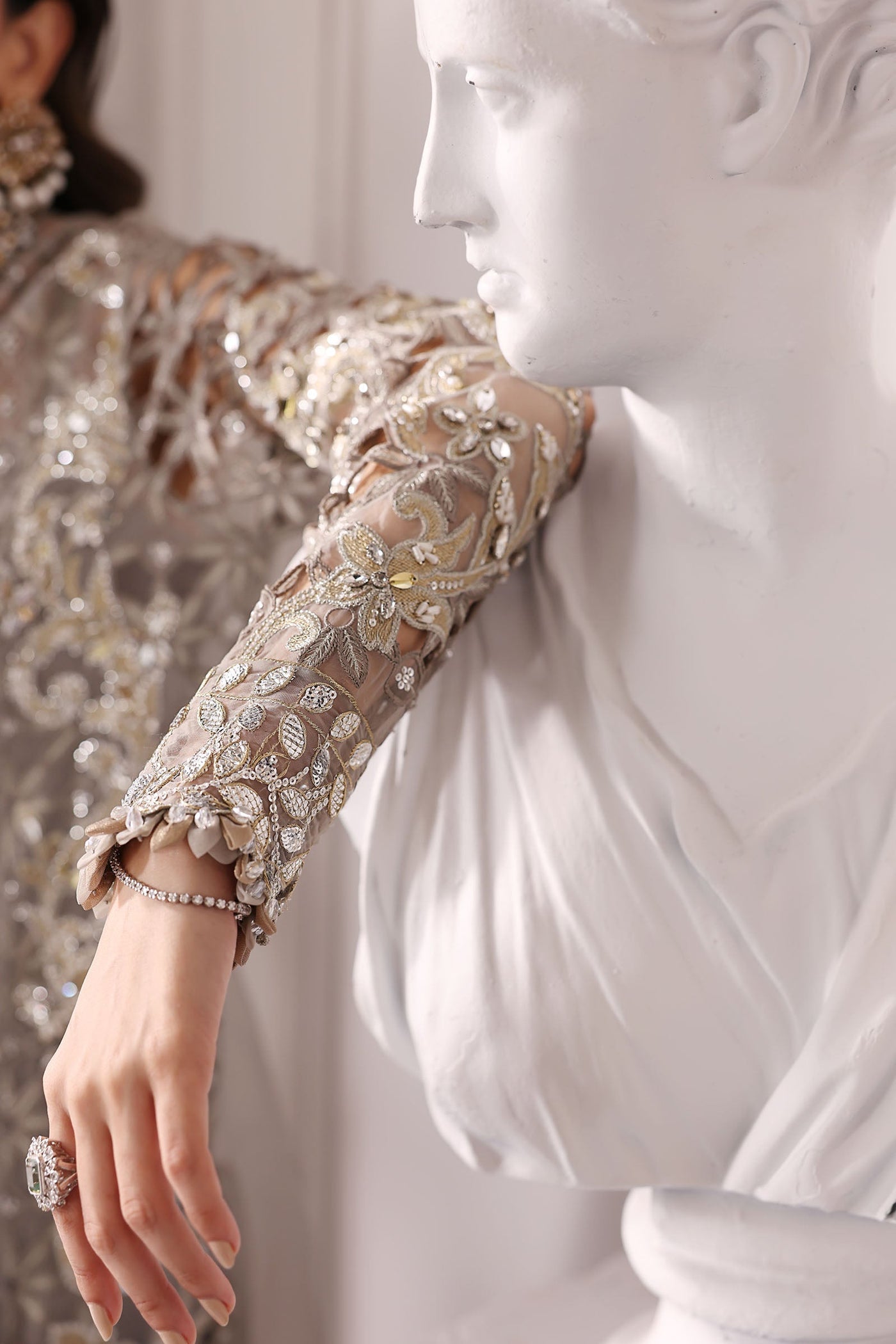 3 Piece Unstitched Embroidered Organza Suit