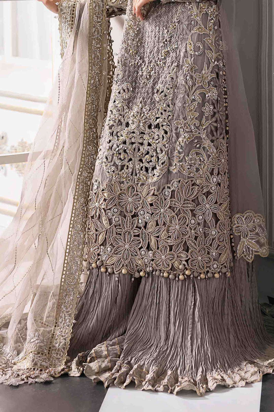 3 Piece Unstitched Embroidered Organza Suit