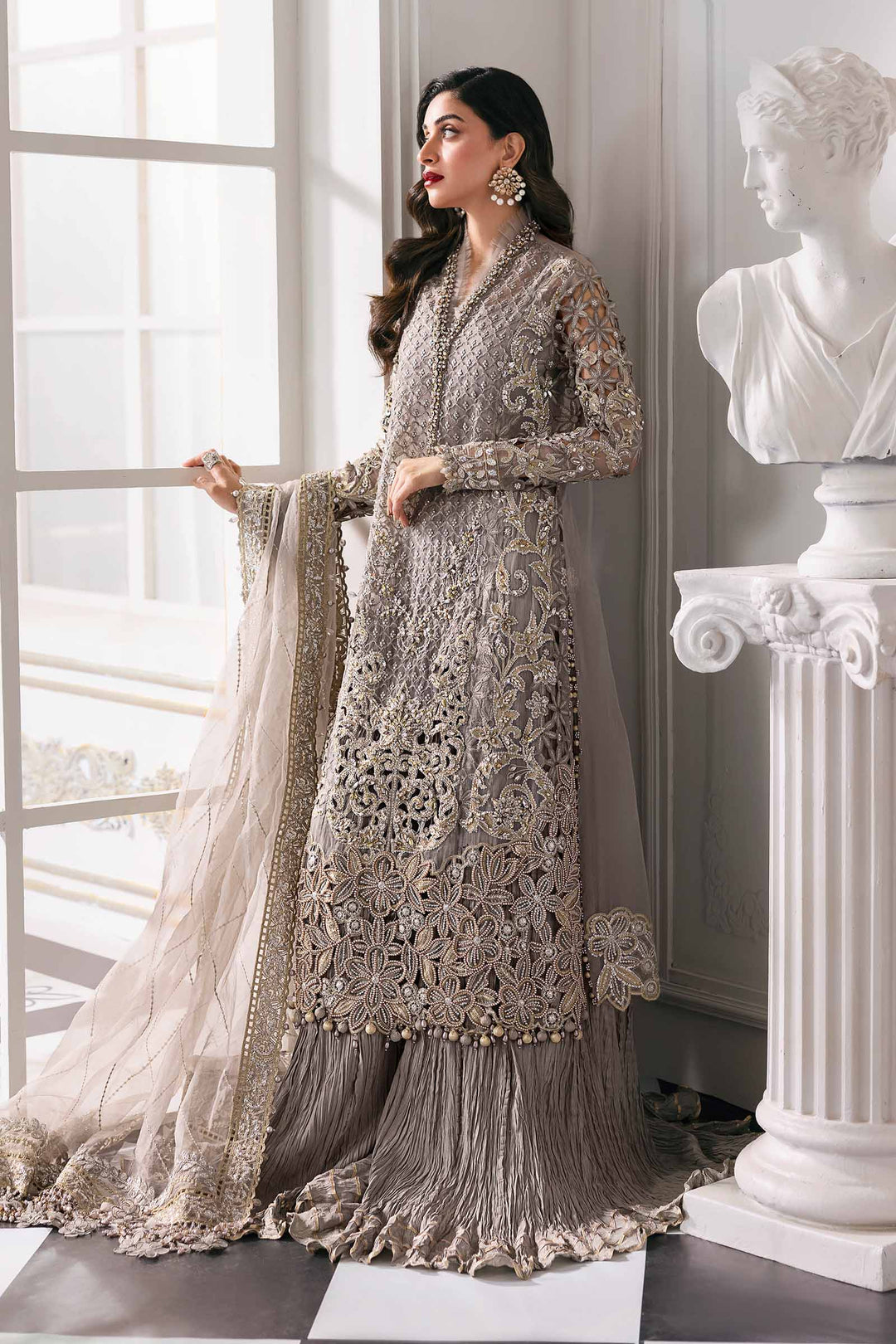 3 Piece Unstitched Embroidered Organza Suit