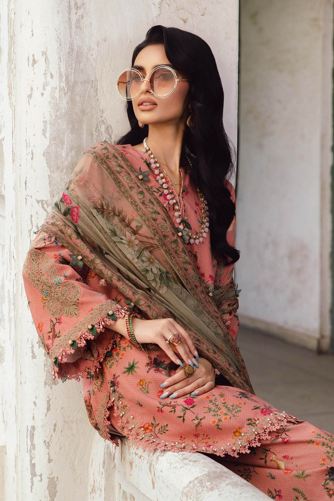 3 Piece Unstitched Embroidered Cambric Suit