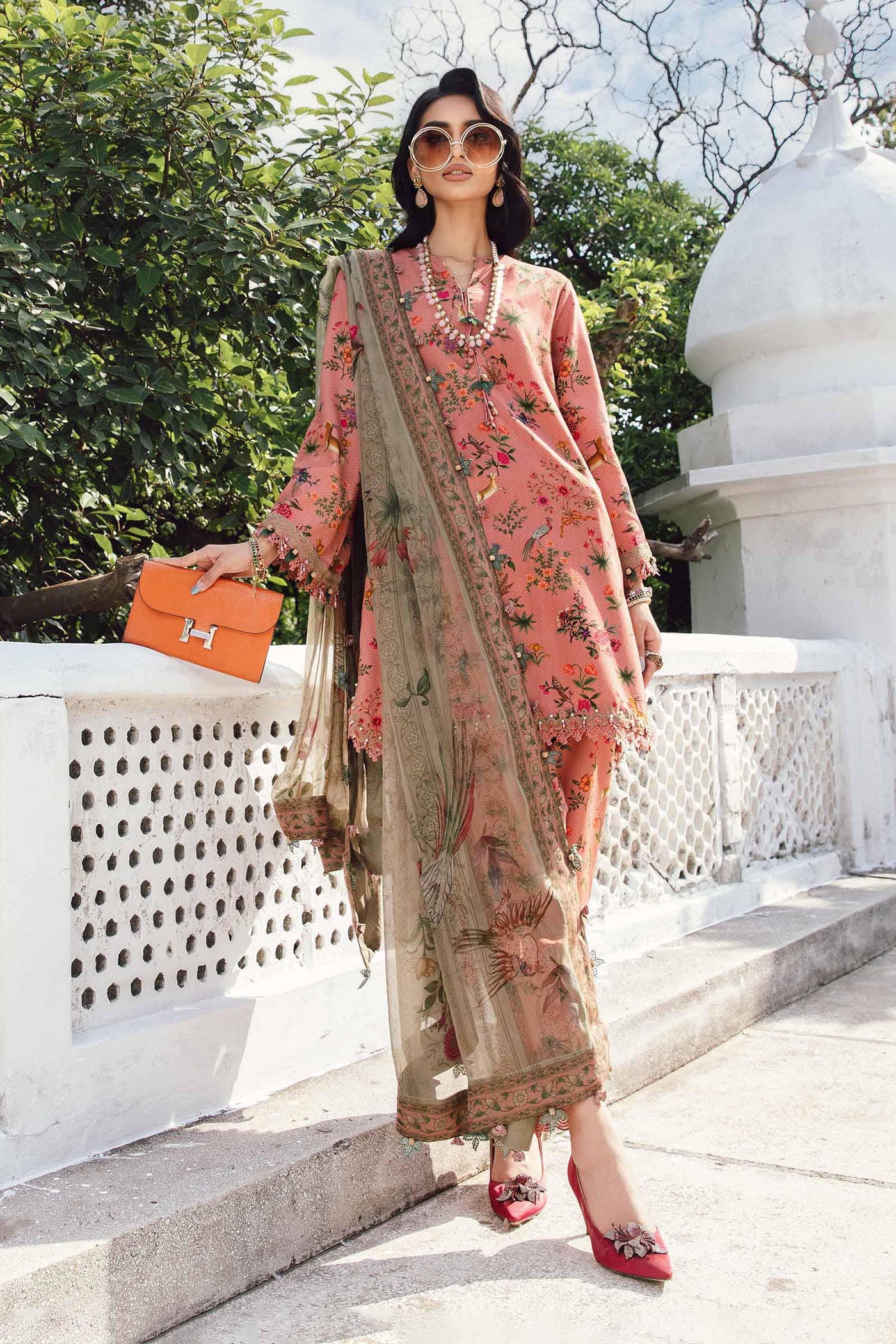 3 Piece Unstitched Embroidered Cambric Suit