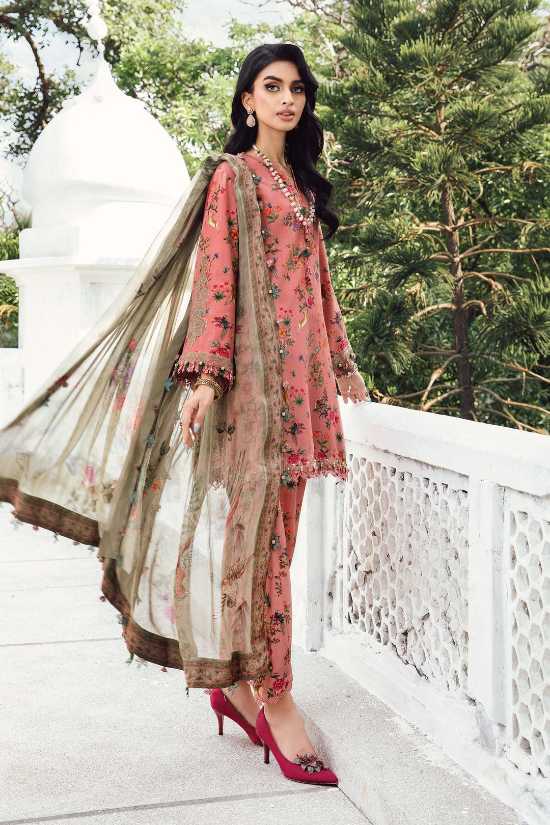 3 Piece Unstitched Embroidered Cambric Suit