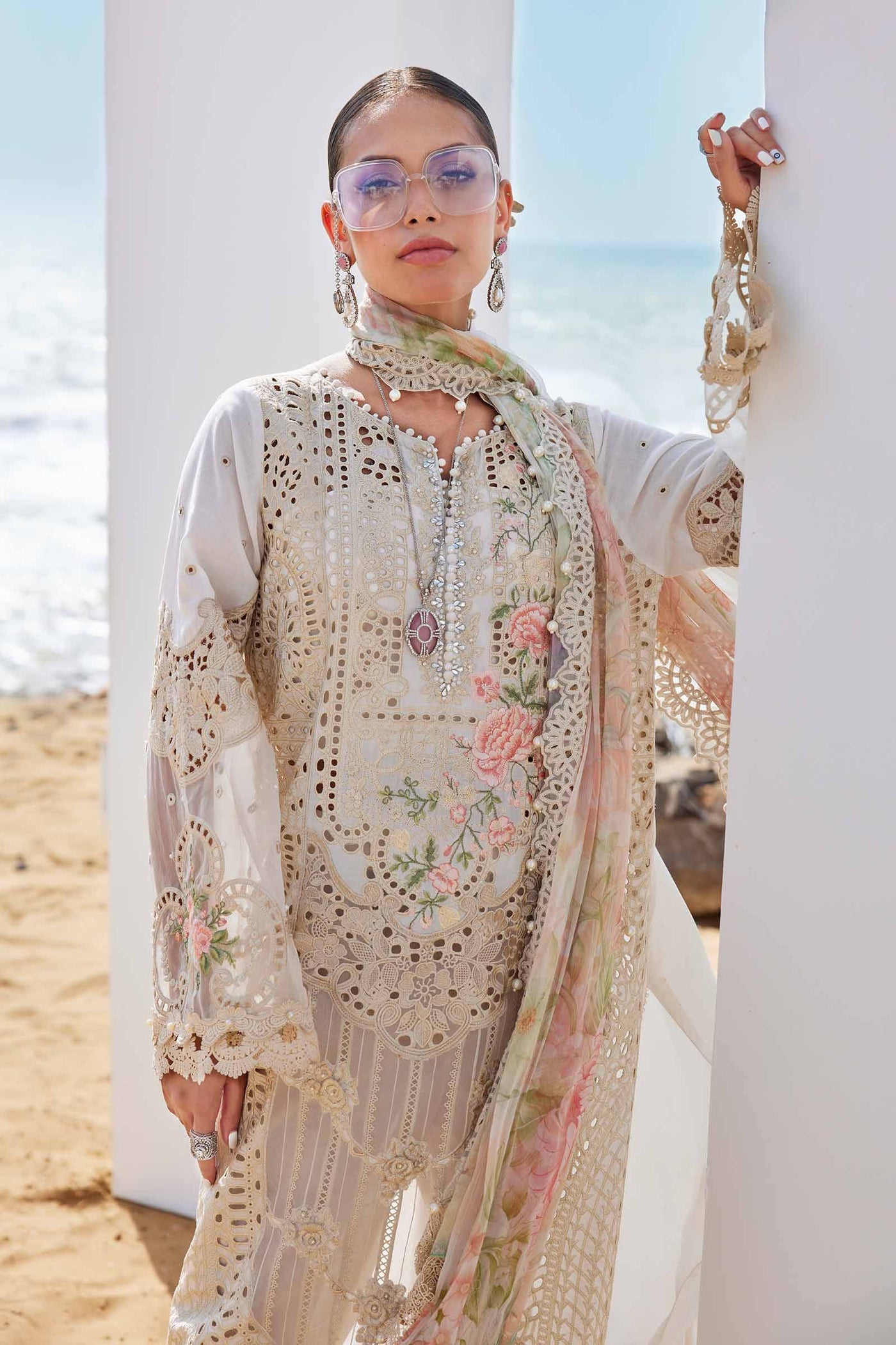 3 Piece Unstitched Embroidered Lawn Suit