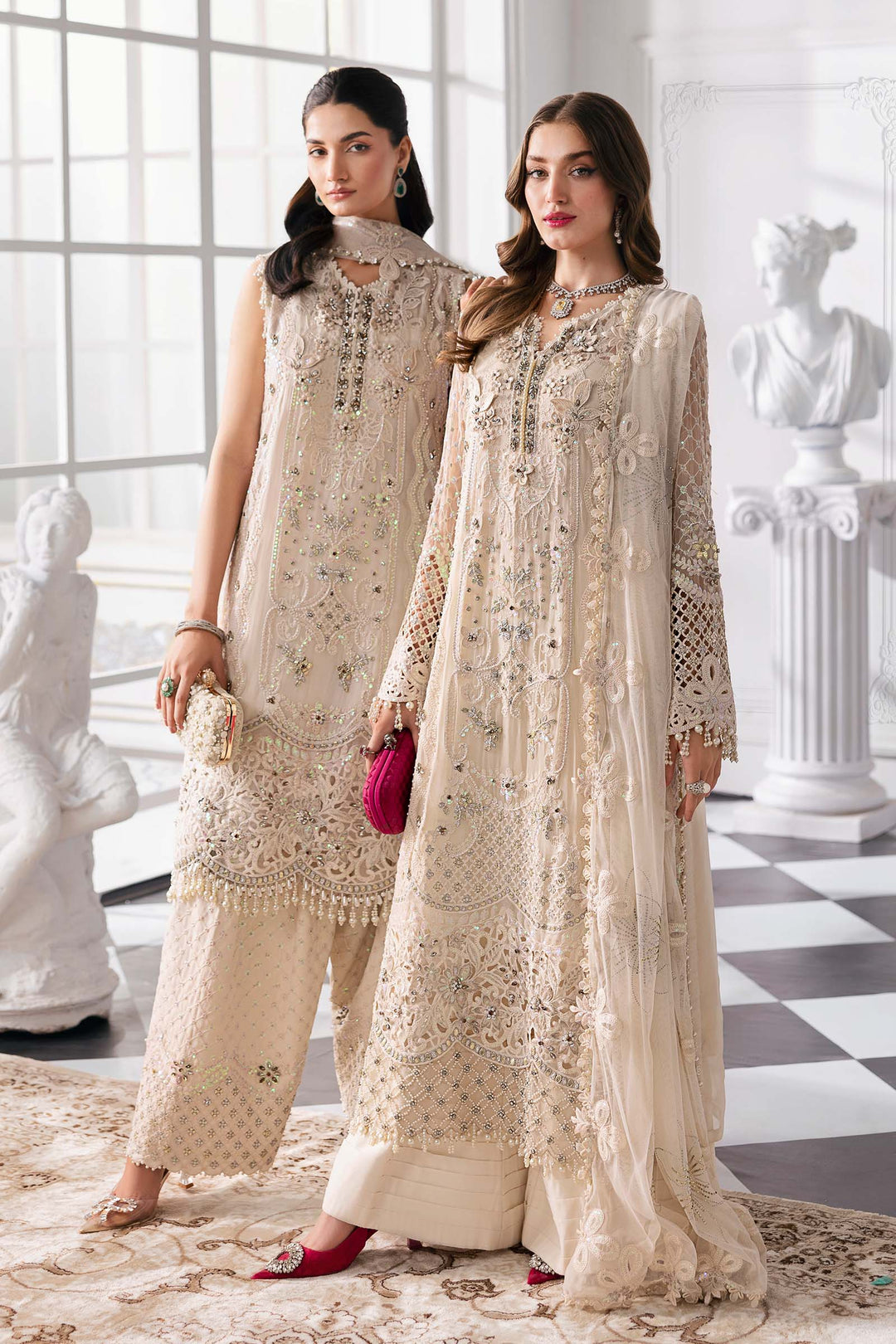 3 Piece Unstitched Embroidered Chiffon Suit