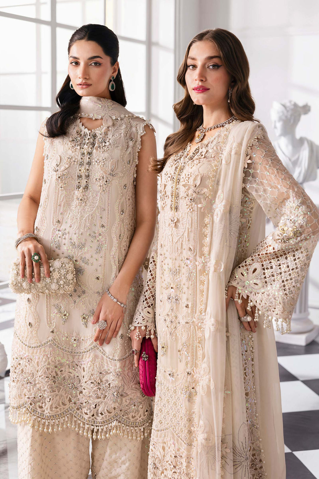 3 Piece Unstitched Embroidered Chiffon Suit