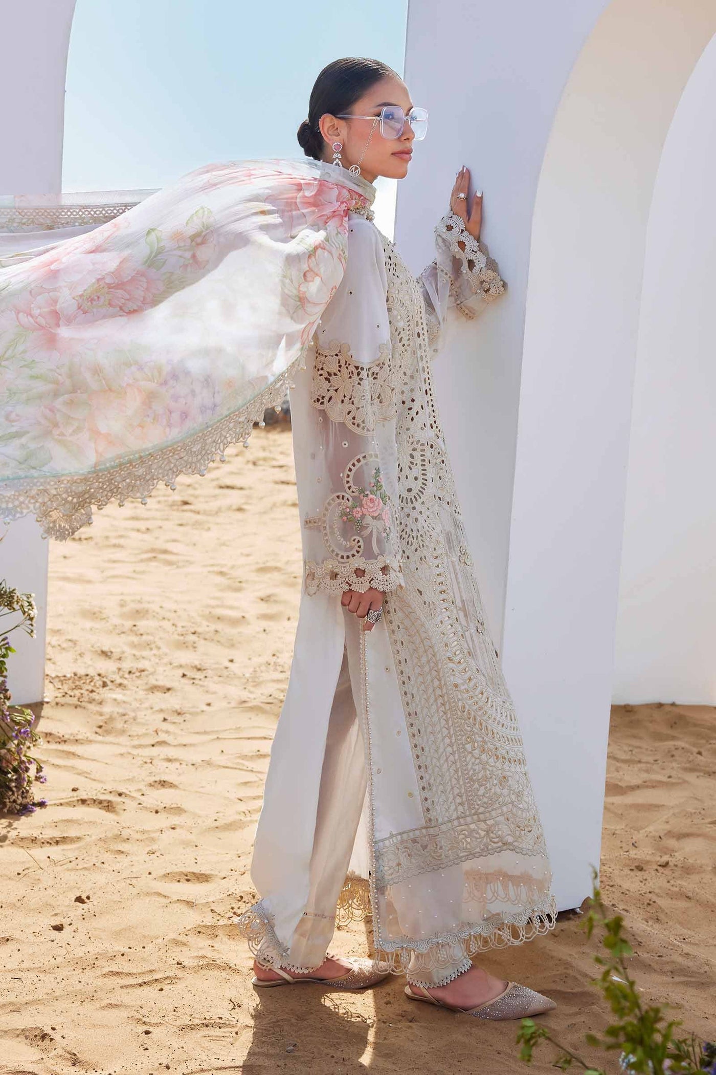 3 Piece Unstitched Embroidered Lawn Suit