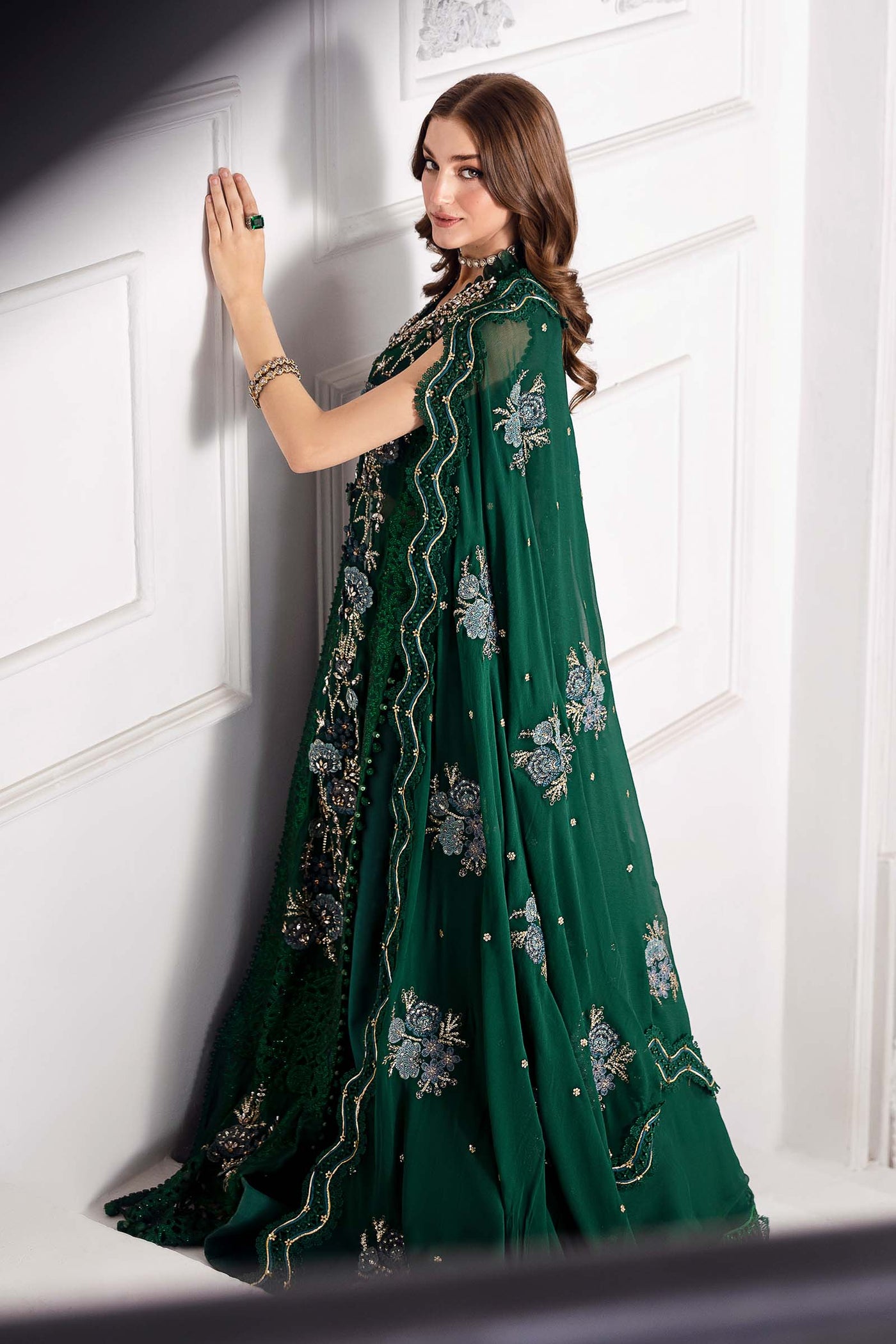 3 Piece Unstitched Embroidered Chiffon Suit