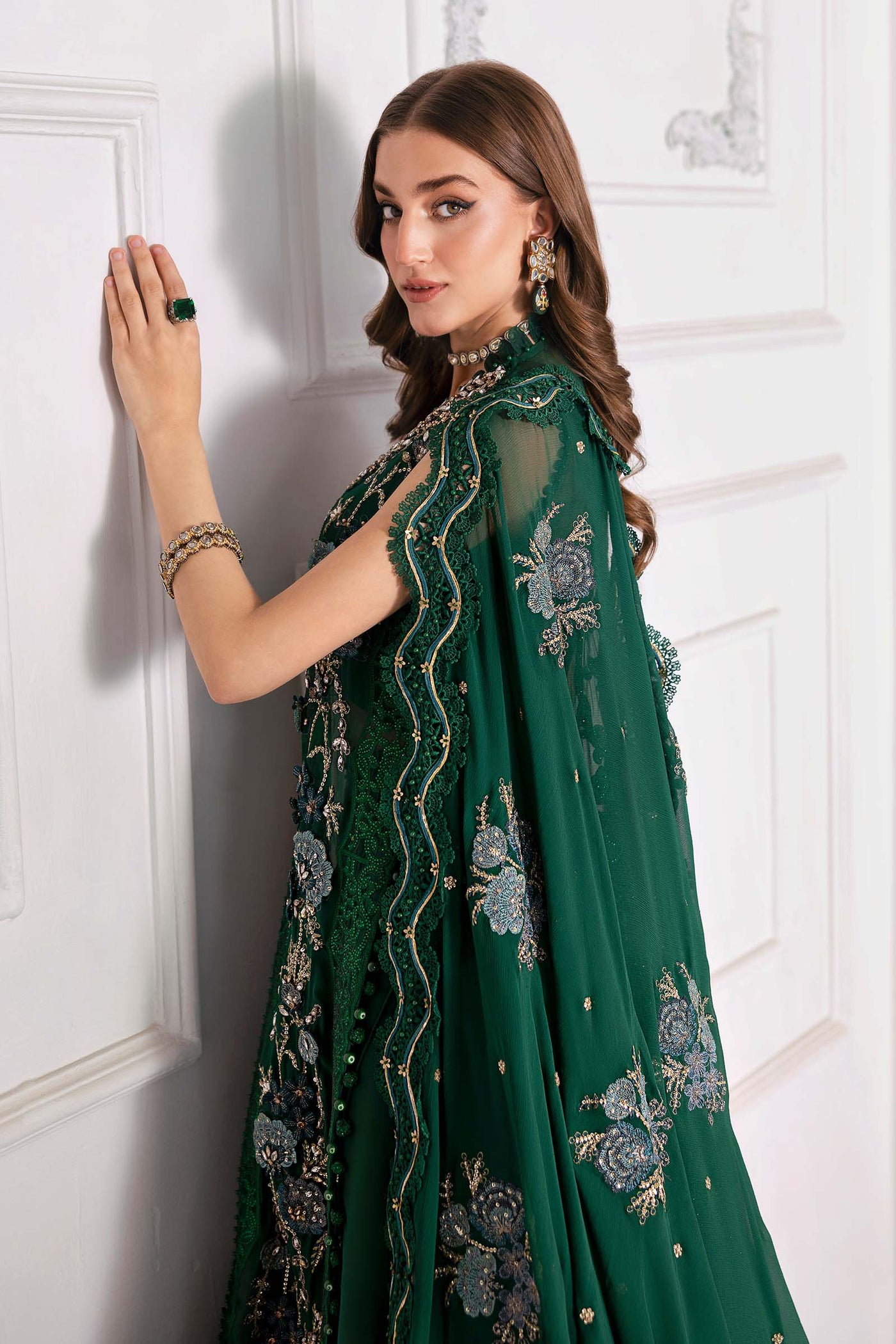 3 Piece Unstitched Embroidered Chiffon Suit