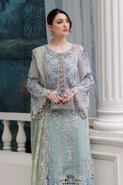 3 Piece Unstitched Embroidered Chiffon Suit