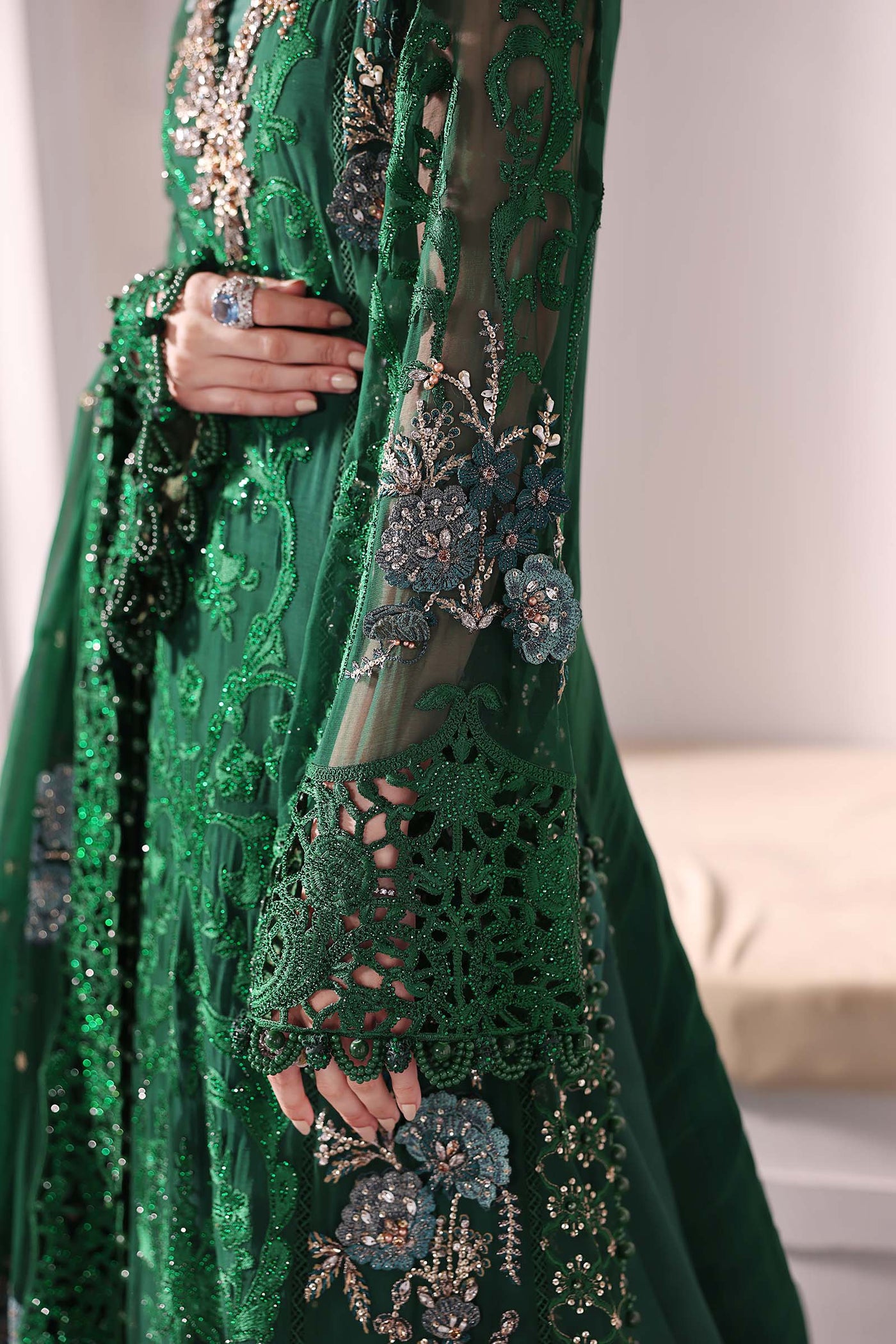 3 Piece Unstitched Embroidered Chiffon Suit