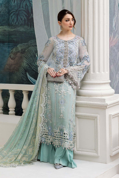 3 Piece Unstitched Embroidered Chiffon Suit